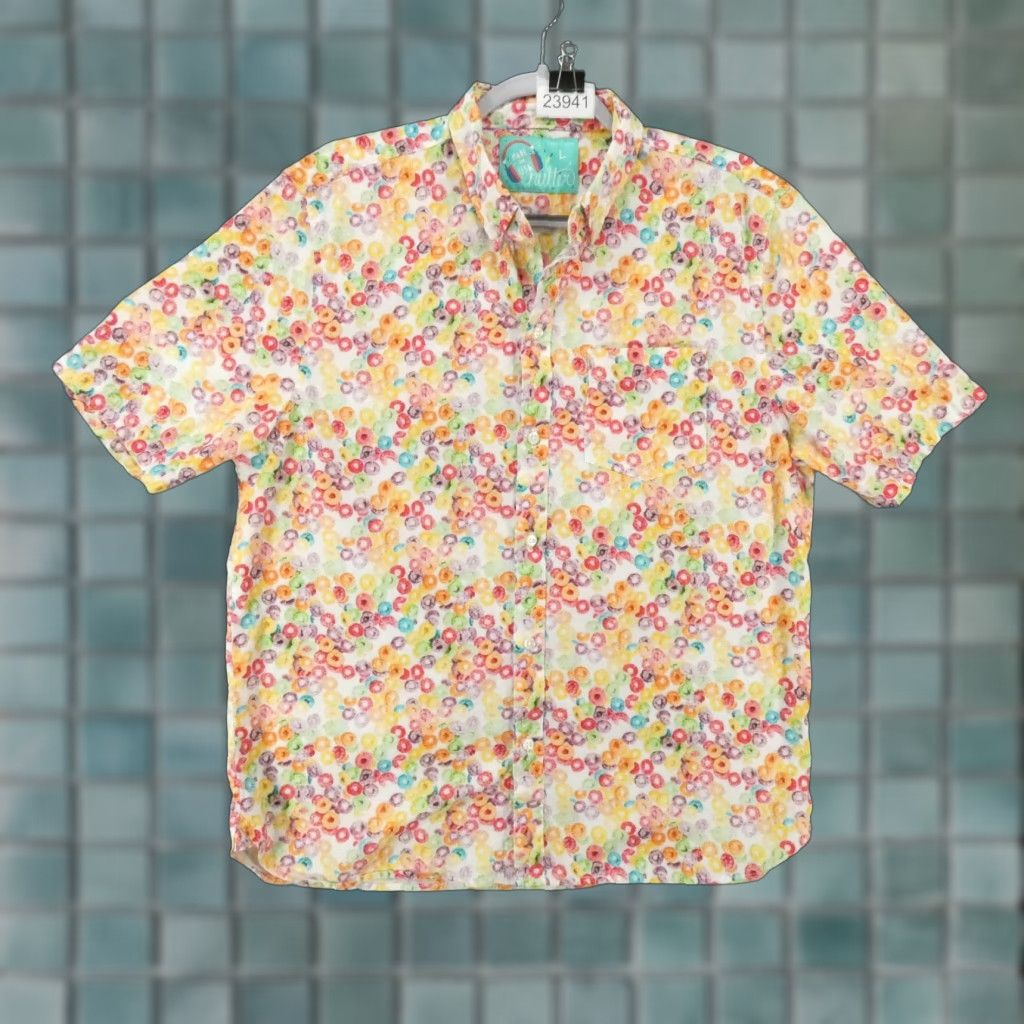 Chubbies Chubbies The Nutter Shirt Mens Large Short Sleeve Button Up Fruit Loop Multicolor Cotton Button-Down Pockets Mens Size US L / EU 52-54 / 3 - 1 Thumbnail