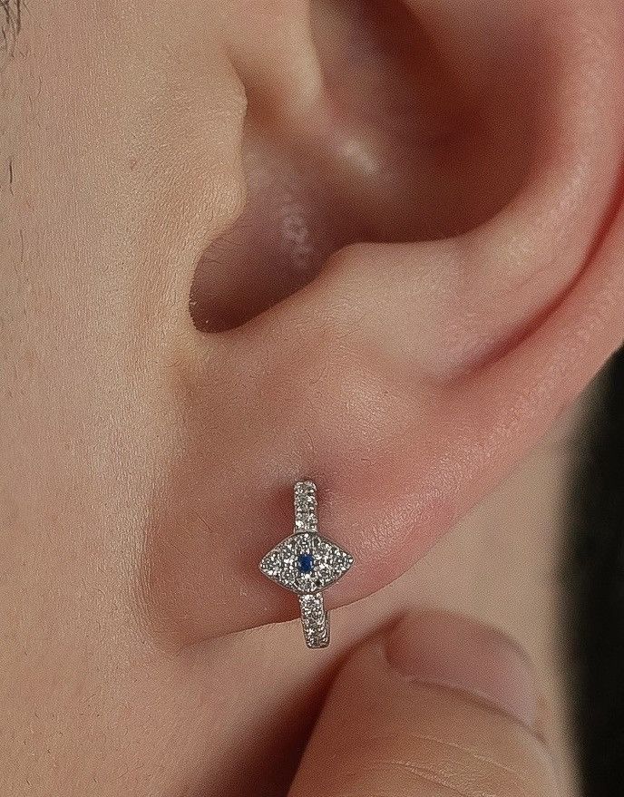 Jewelry × Vintage Retro punk y2k rhinestone demon eye hoop earrings Size ONE SIZE - 1 Thumbnail