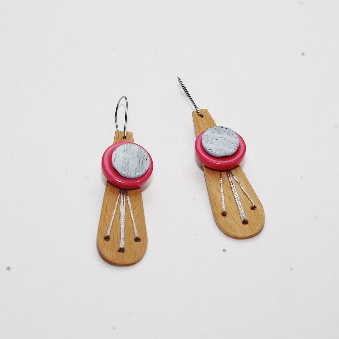 Designer Wooden Earrings | Handmade in Berlin x YUNTA Size ONE SIZE - 1 Thumbnail