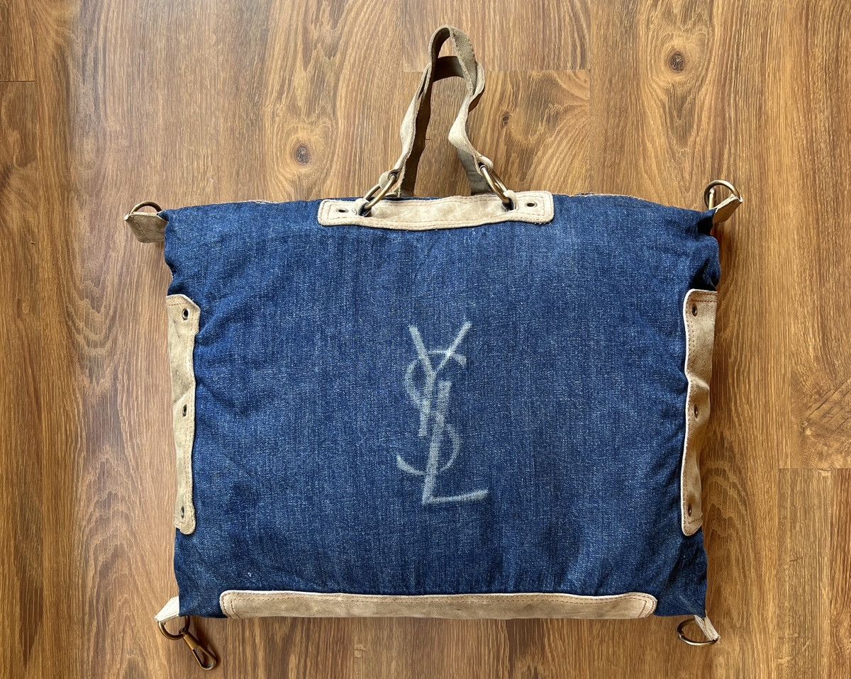 Yves Saint Laurent Rare YSL Rive Gauche Denim Tote / Shoulder / Duffle Bag Size ONE SIZE - 2 Thumbnail
