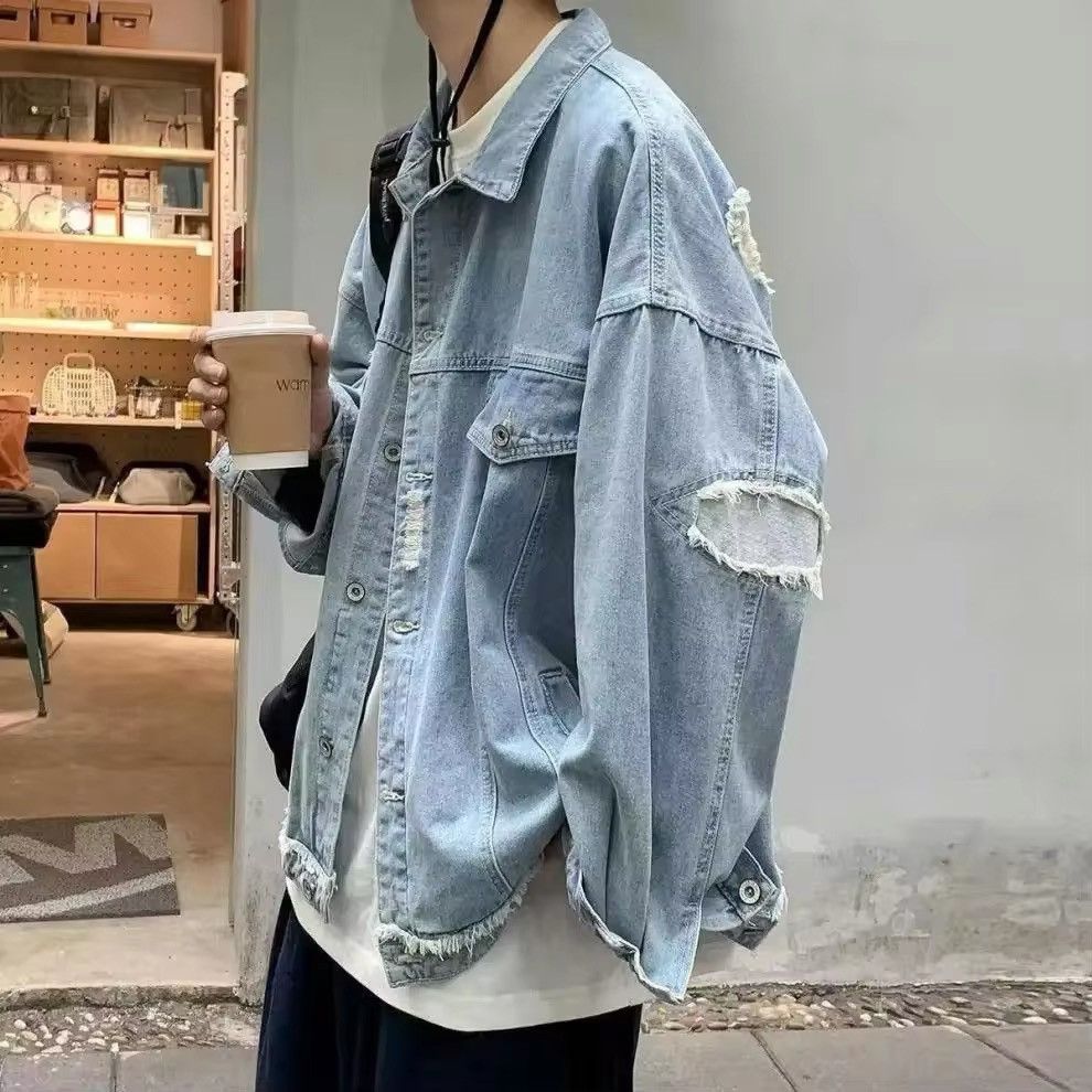 Jean Retro Blue Oversized Harajuku Denim Jacket Size US L / EU 52-54 / 3 - 3 Thumbnail