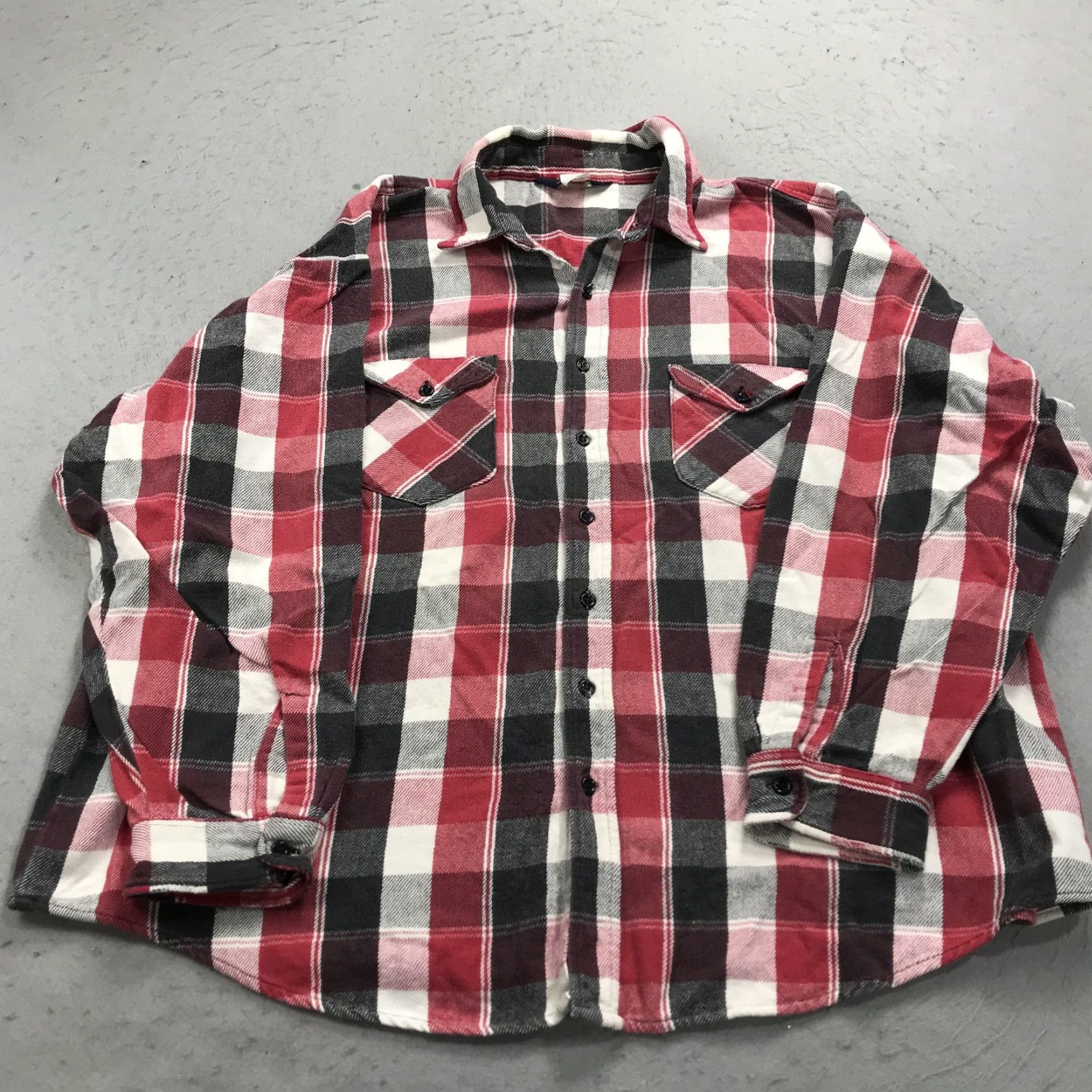 VINTAGE Oshkosh B'Gosh Shirt Mens 3XL Red Plaid Heavyweight