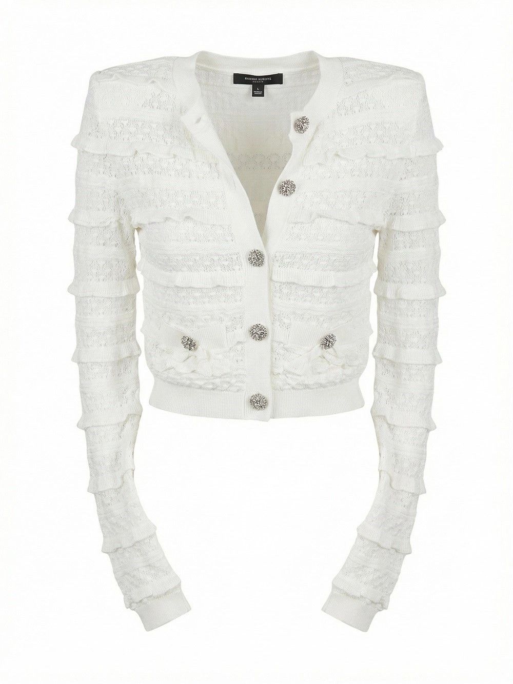 Self-Portrait Pointelle Diamante Cardigan Size L / US 10 / IT 46 - 1 Thumbnail