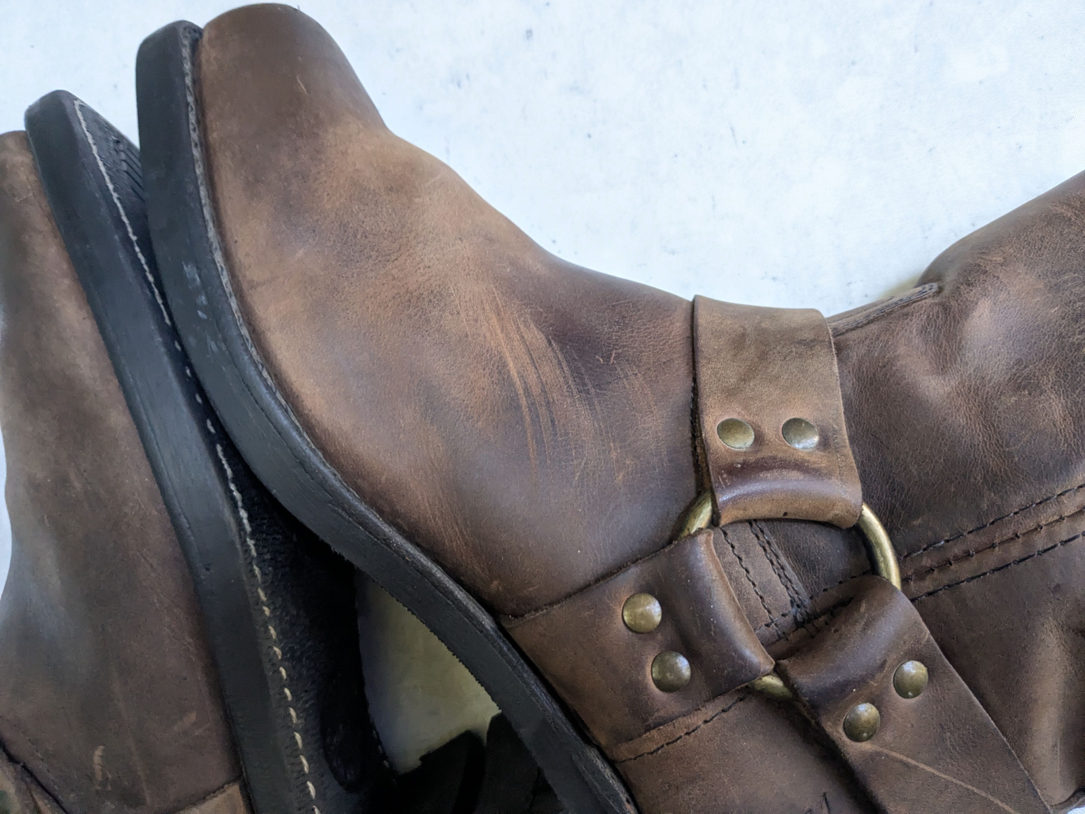 Frye Frye Harness Boots Brown Leather 10 M Buckle Size US 10 / EU 43 - 9 Thumbnail