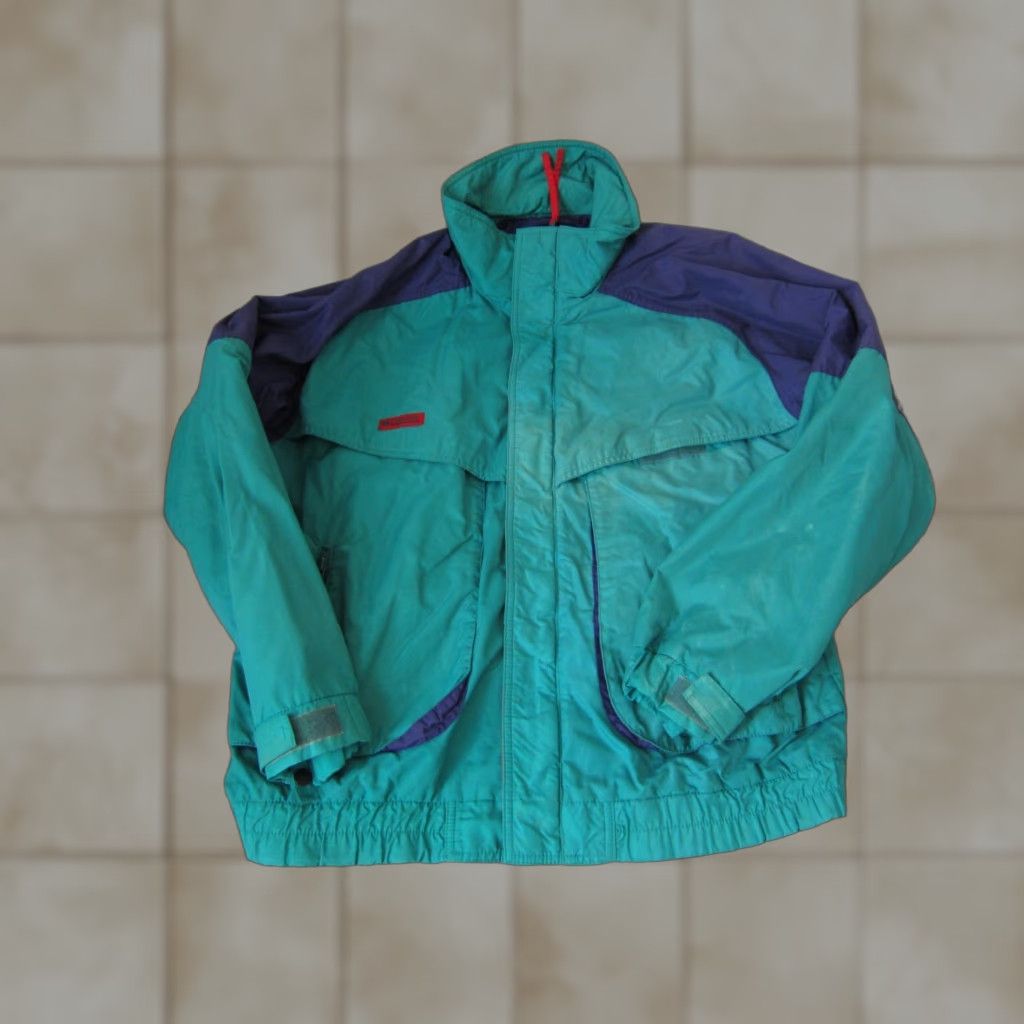 Vintage VINTAGE Columbia Jacket Mens Large Blue Windbreaker Full Zip All Seasons Regular Style Logo Navy? Size US L / EU 52-54 / 3 - 1 Thumbnail