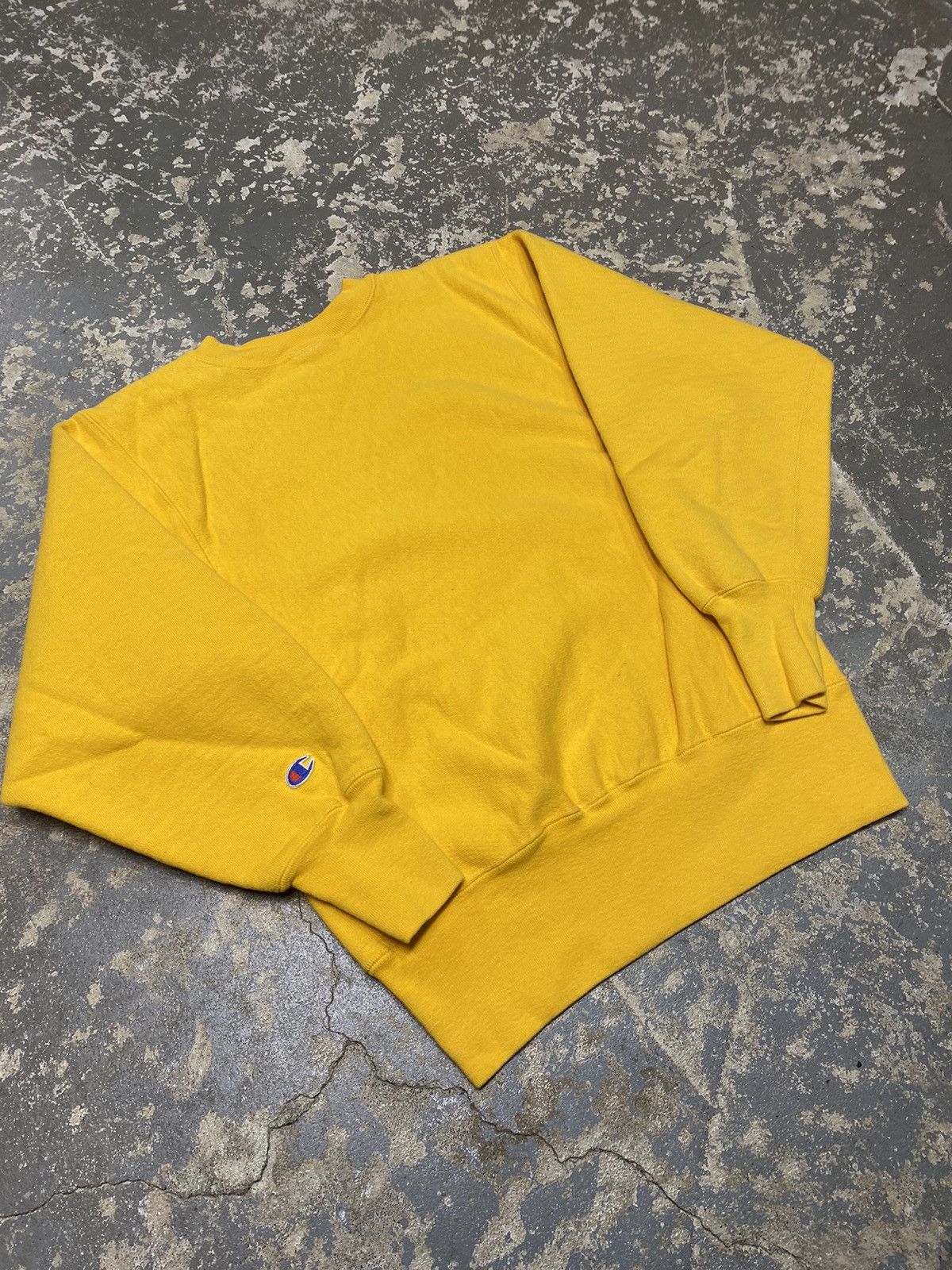Champion × Vintage Vintage Champion Reverse Weave Yellow 90s Sweatshirt Size US M / EU 48-50 / 2 - 13 Thumbnail