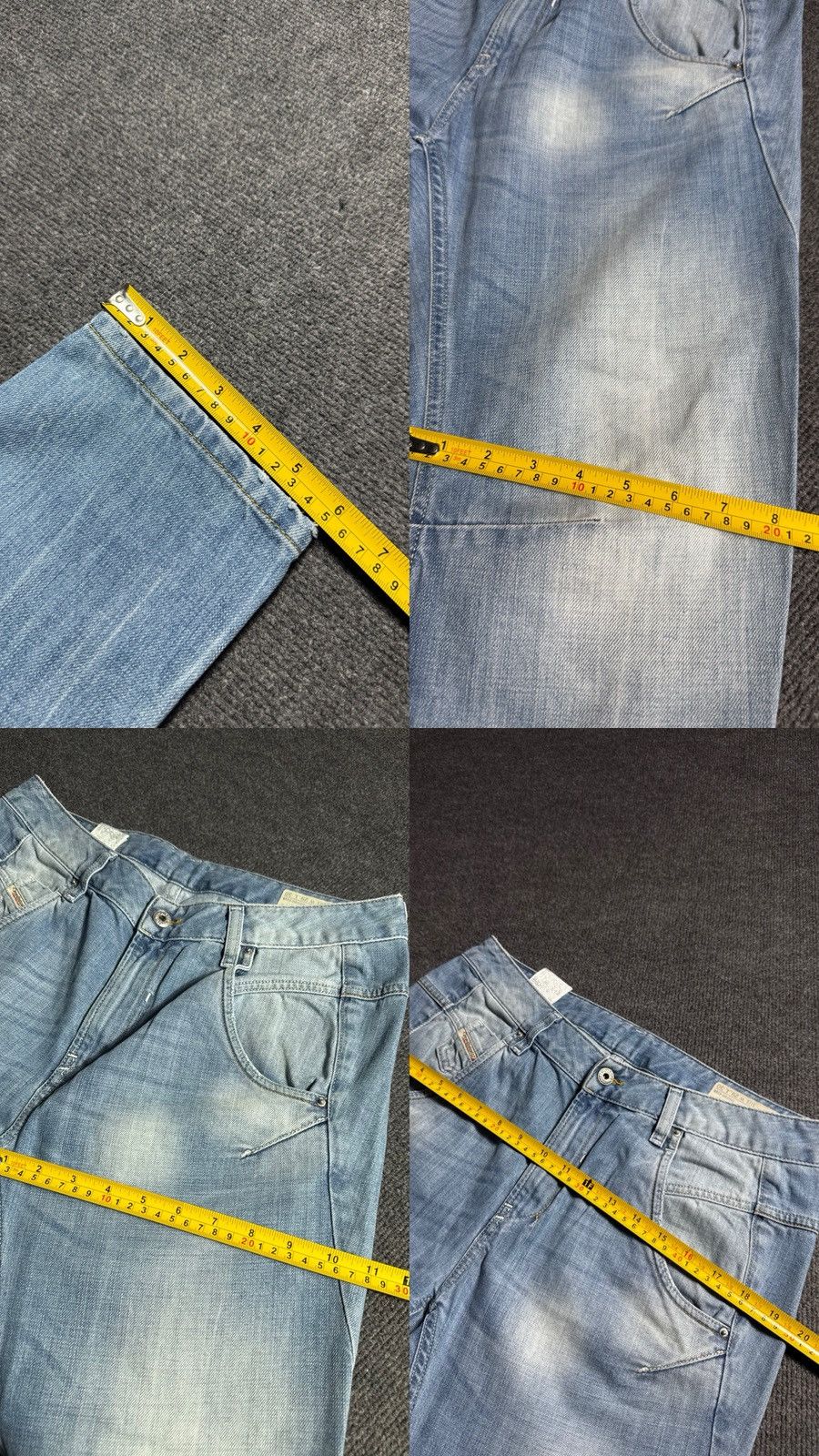 Diesel Luxury 00s Diesel Fayza Relaxed Tapered Rock Punk Jeans Y2K Size 29" - 19 Thumbnail