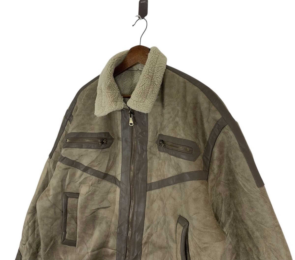 Leather Vintage B-3 Style Aviator Faux Sherling Jacket Size US M / EU 48-50 / 2 - 3 Thumbnail