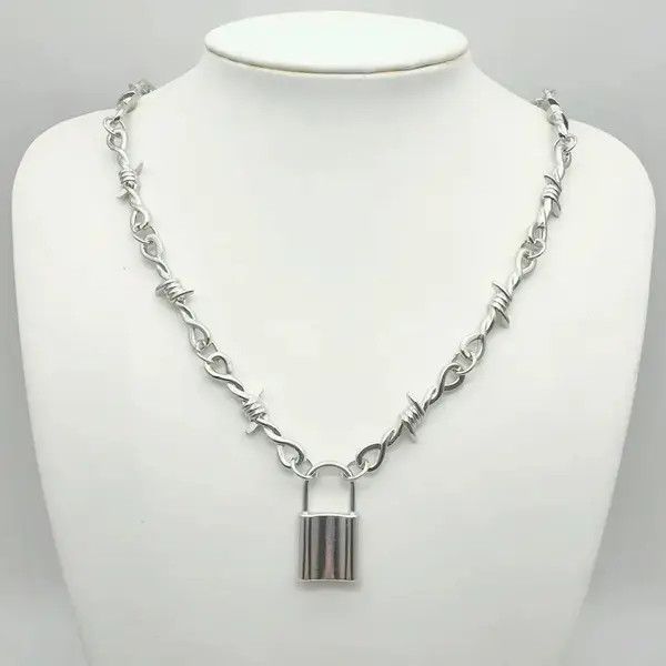 VIBE Punk Lock Barbed Wire Necklace Size ONE SIZE - 5 Thumbnail