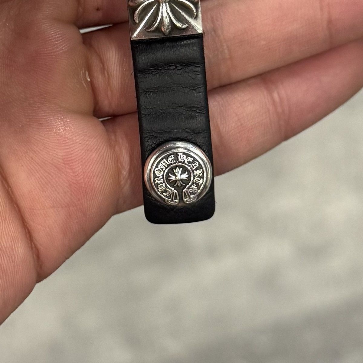 Chrome Hearts Chrome Hearts silver plus leather bracelet Size ONE SIZE - 8 Thumbnail