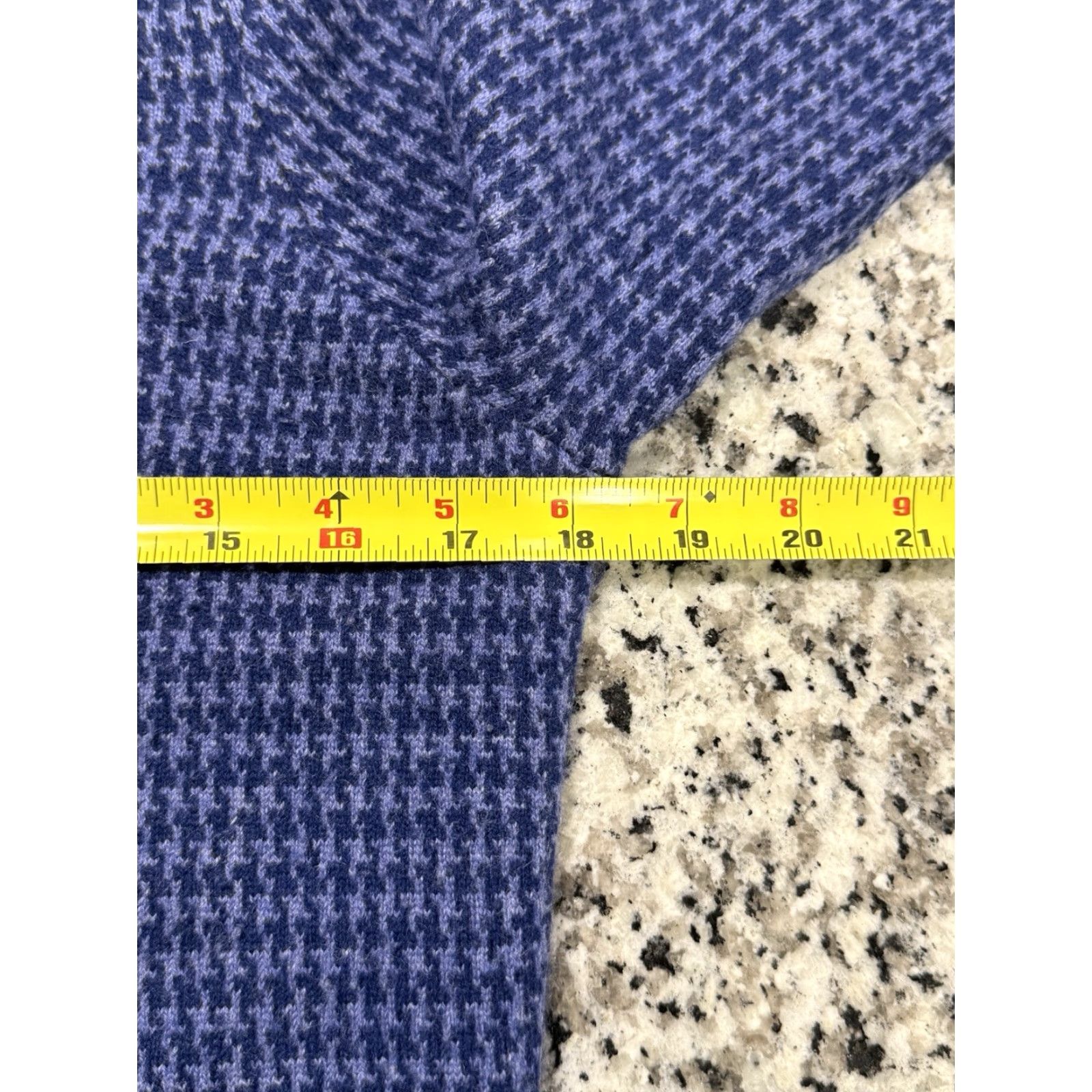 J.McLaughlin J McLAUGHLIN Women's Blue Houndstooth Cashmere Sweater Coatigan S Cardigan Fall Winter Spring Designer Size S / US 4 / IT 40 - 4 Thumbnail
