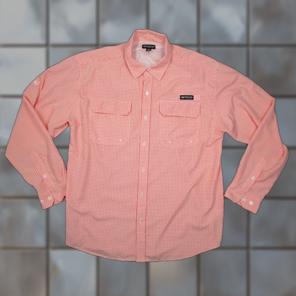 Vintage Mossy Oak Shirt Mens XL Pink Button-Up Check Long Sleeve - Fishing Staghorn River Performance Casual Shirt Men Size US XL / EU 56 / 4 - 1 Thumbnail