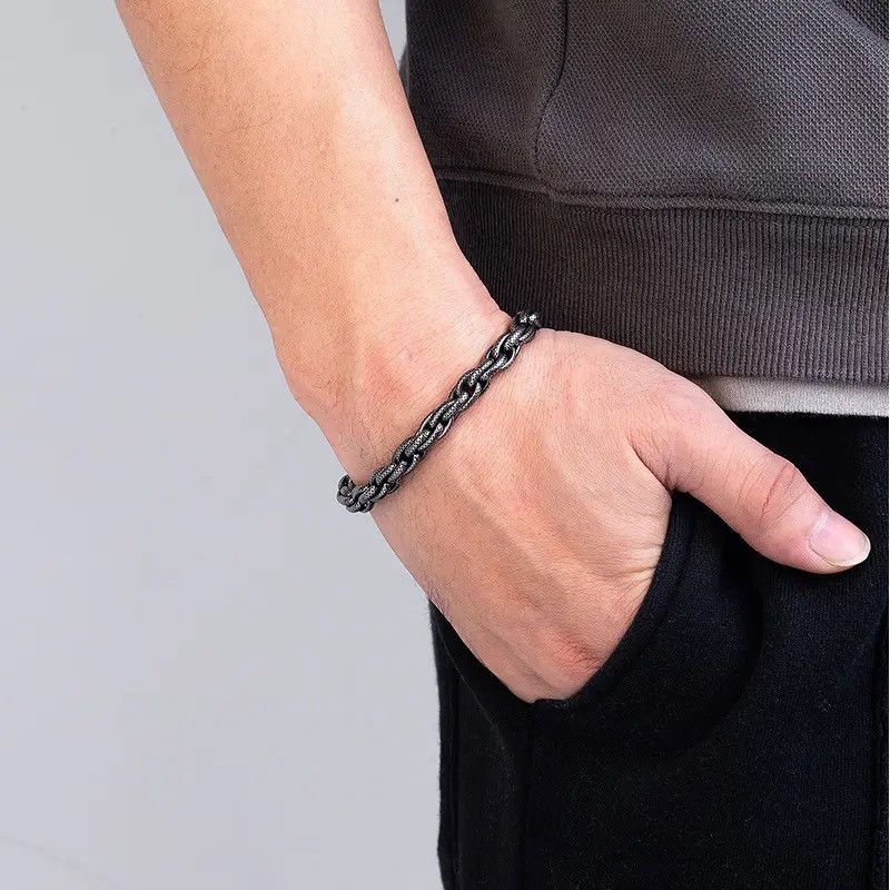 Vintage Vintage Oxidized Black Link Chain Bracelets Size ONE SIZE - 5 Thumbnail