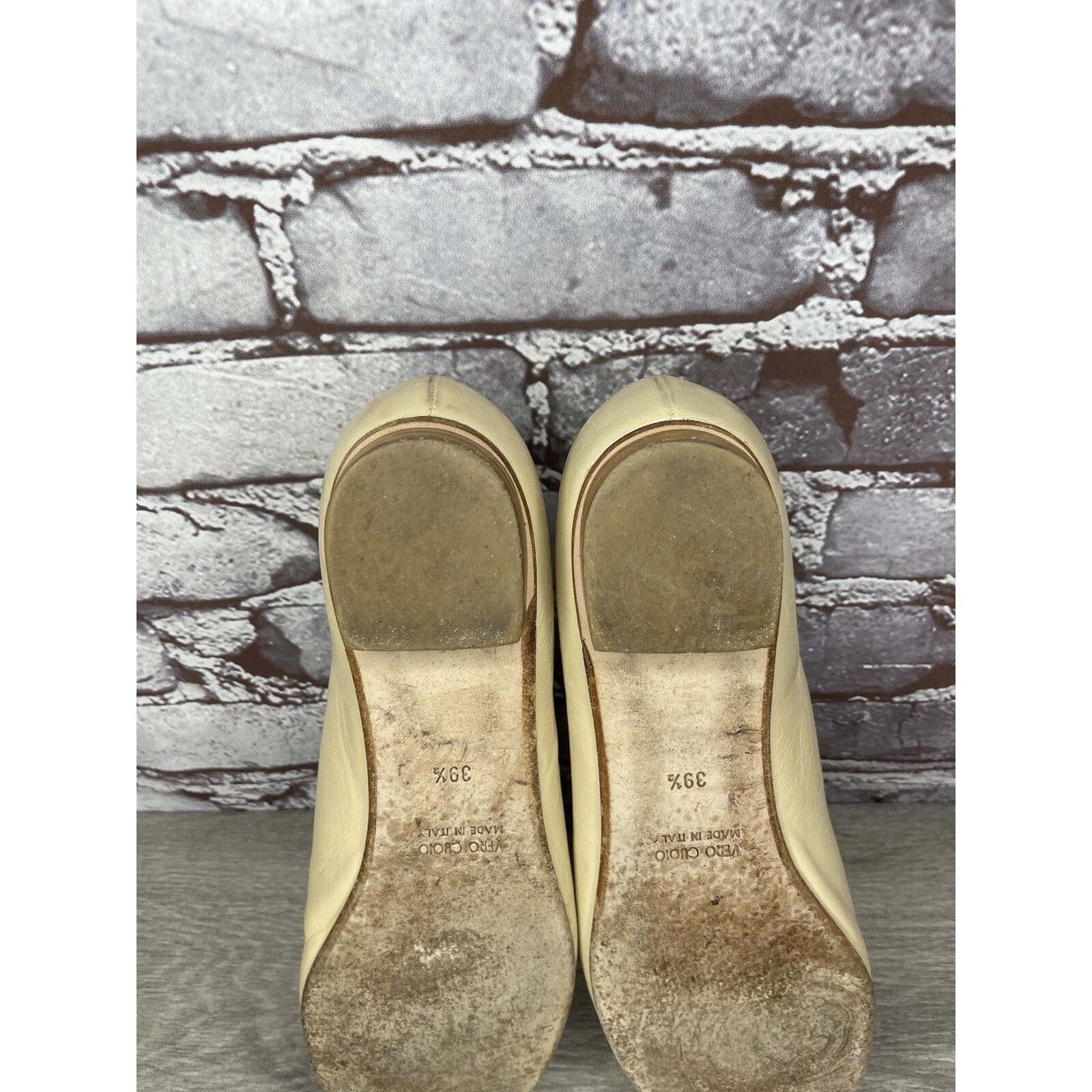 Carel Paris CAREL PARIS Ivory Leather Tan Brown Cap Toe Ballet Flats Wom Size US 9 / IT 39 - 23 Thumbnail