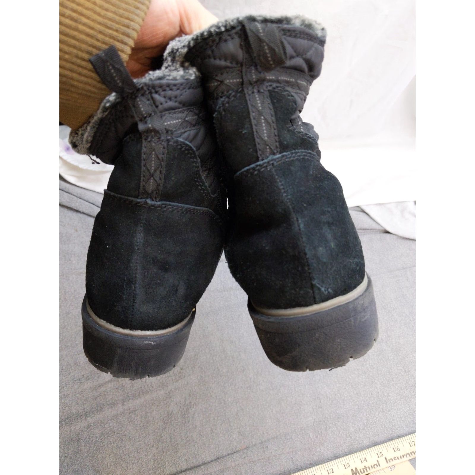 Vintage Baretraps Sunta Snow Boots Womens Size 9 Black Suede Fur Waterproof Mid Calf Boots Womens US9 M Black Suede Fur Waterproof Mid Calf Size US 9 / IT 39 - 4 Thumbnail