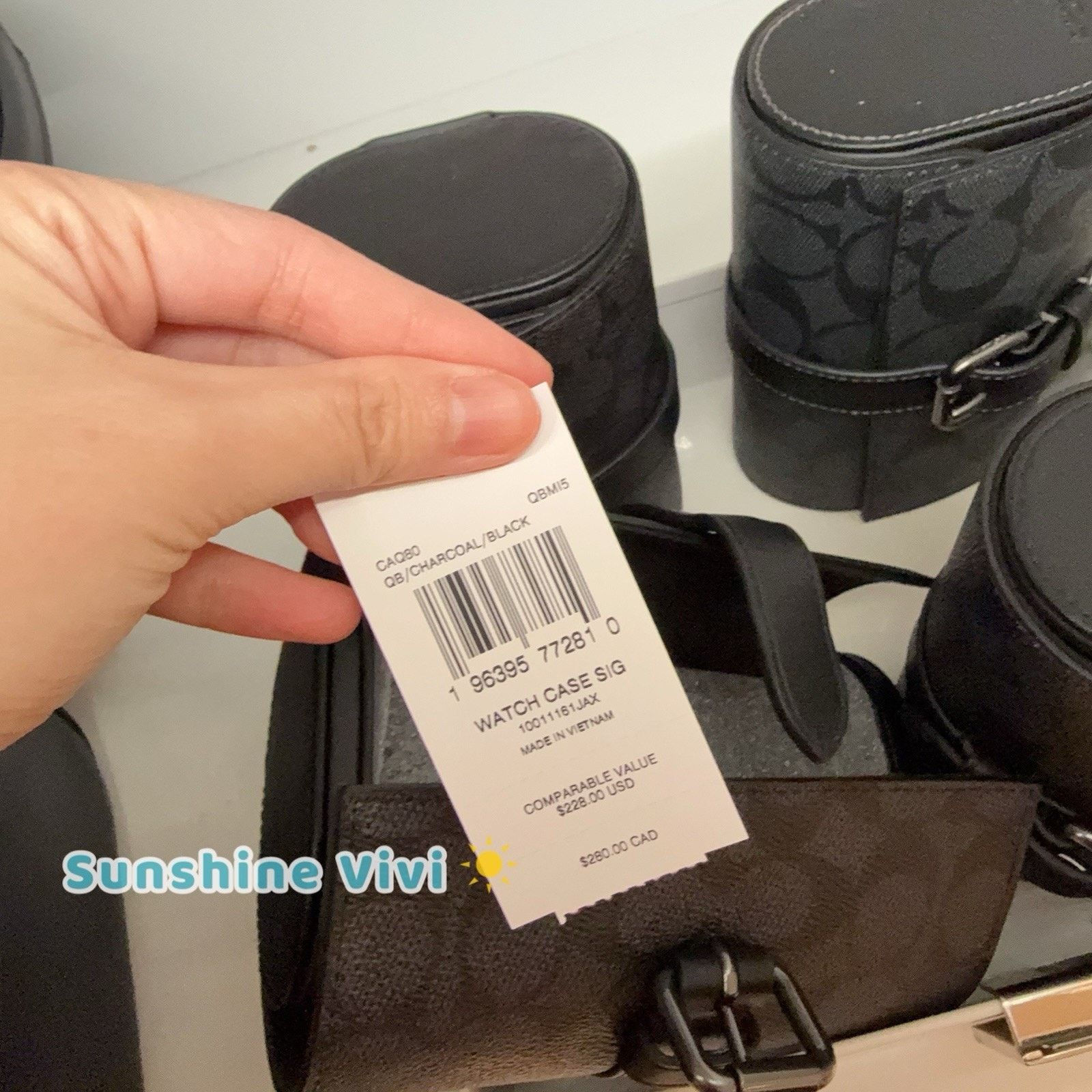Coach NWT Coach Watch Case In Signature Canvas Black CAQ80 Size ONE SIZE - 7 Thumbnail