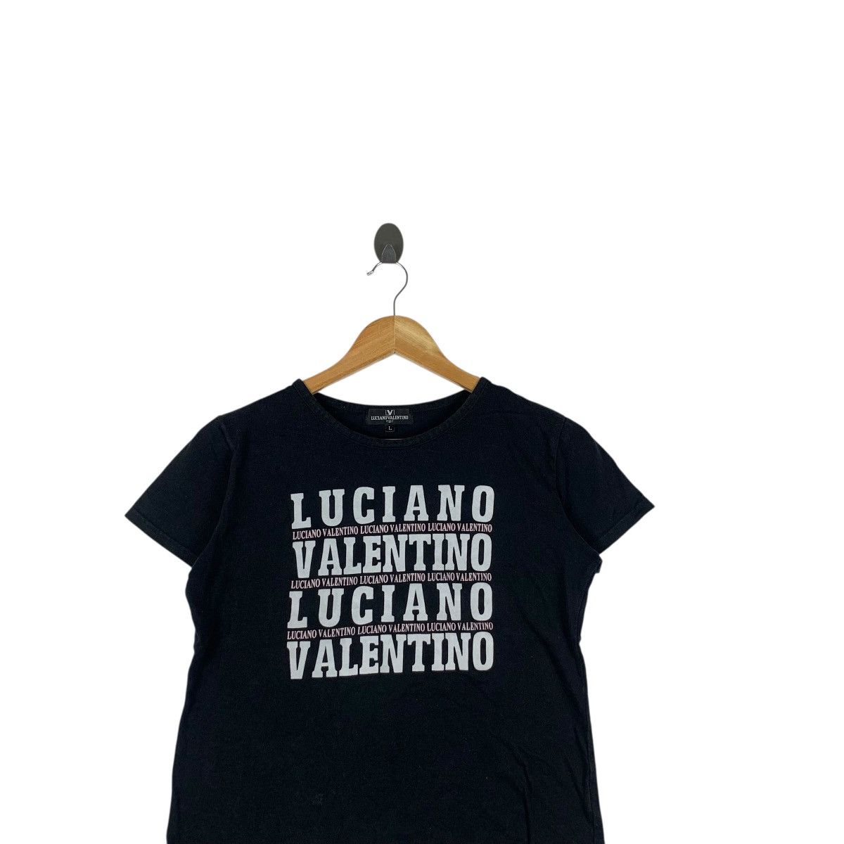 Other Vintage LUCIANO VALENTINO ITALY Center Logo Tee Shirt Top Size L / US 10 / IT 46 - 2 Thumbnail