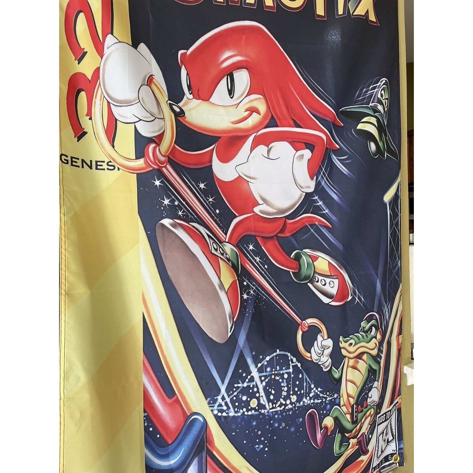 Other Knuckles Chaotix 5ft Flag Sega Genesis 32X 1995 Banner Size ONE SIZE - 3 Thumbnail