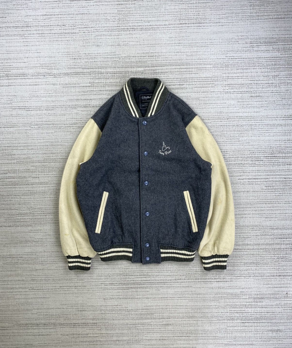 Japanese Brand × Vintage Vintage 90s Troy Bros Wool Varsity Jacket Size US M / EU 48-50 / 2 - 1 Thumbnail