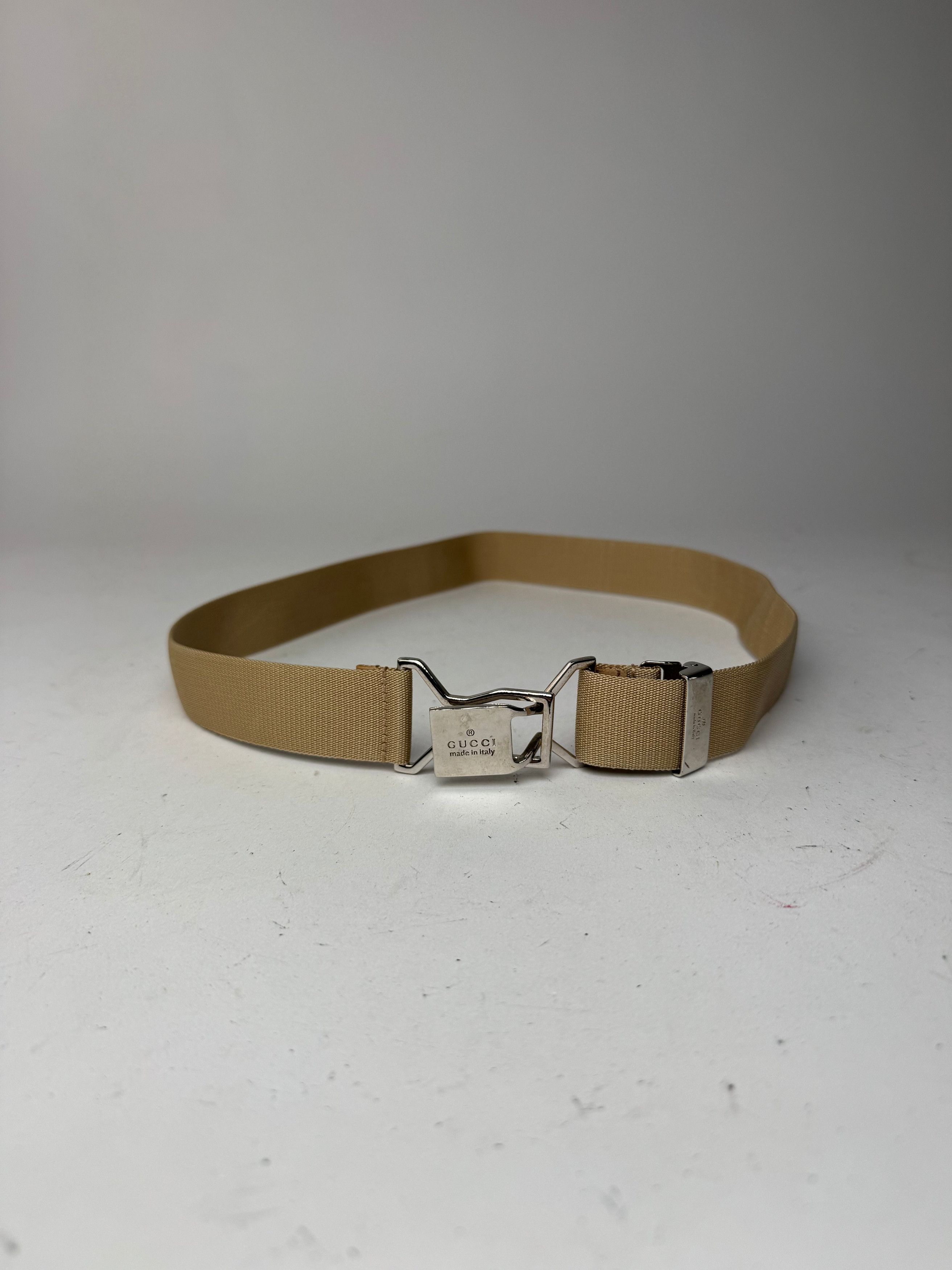 Gucci Vintage Canvas Belt beige Silver Size ONE SIZE - 1 Thumbnail