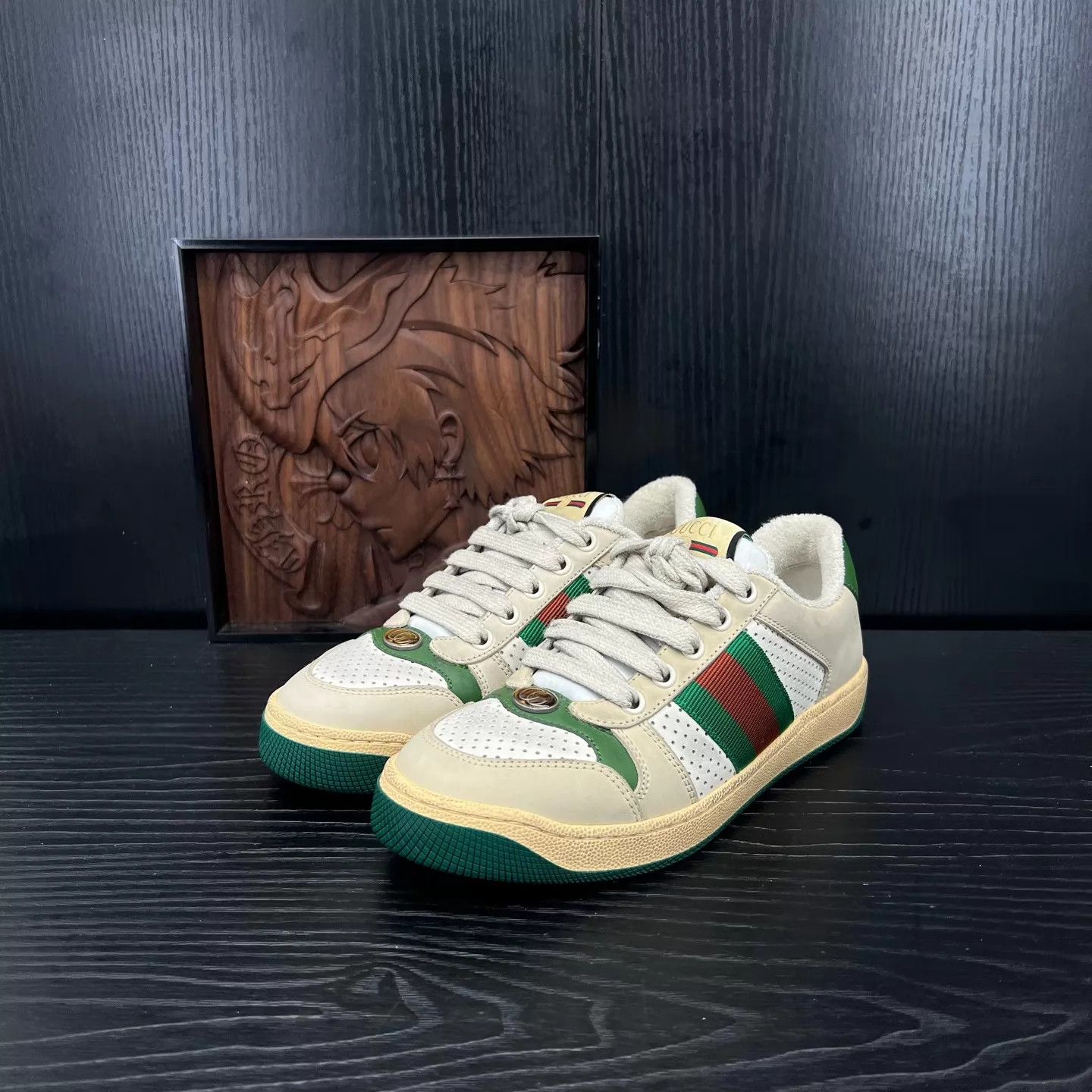 Gucci Women's Gucci Rhyton Gray Green 35.5 Shoes Size US 5 / IT 35 - 1 Thumbnail