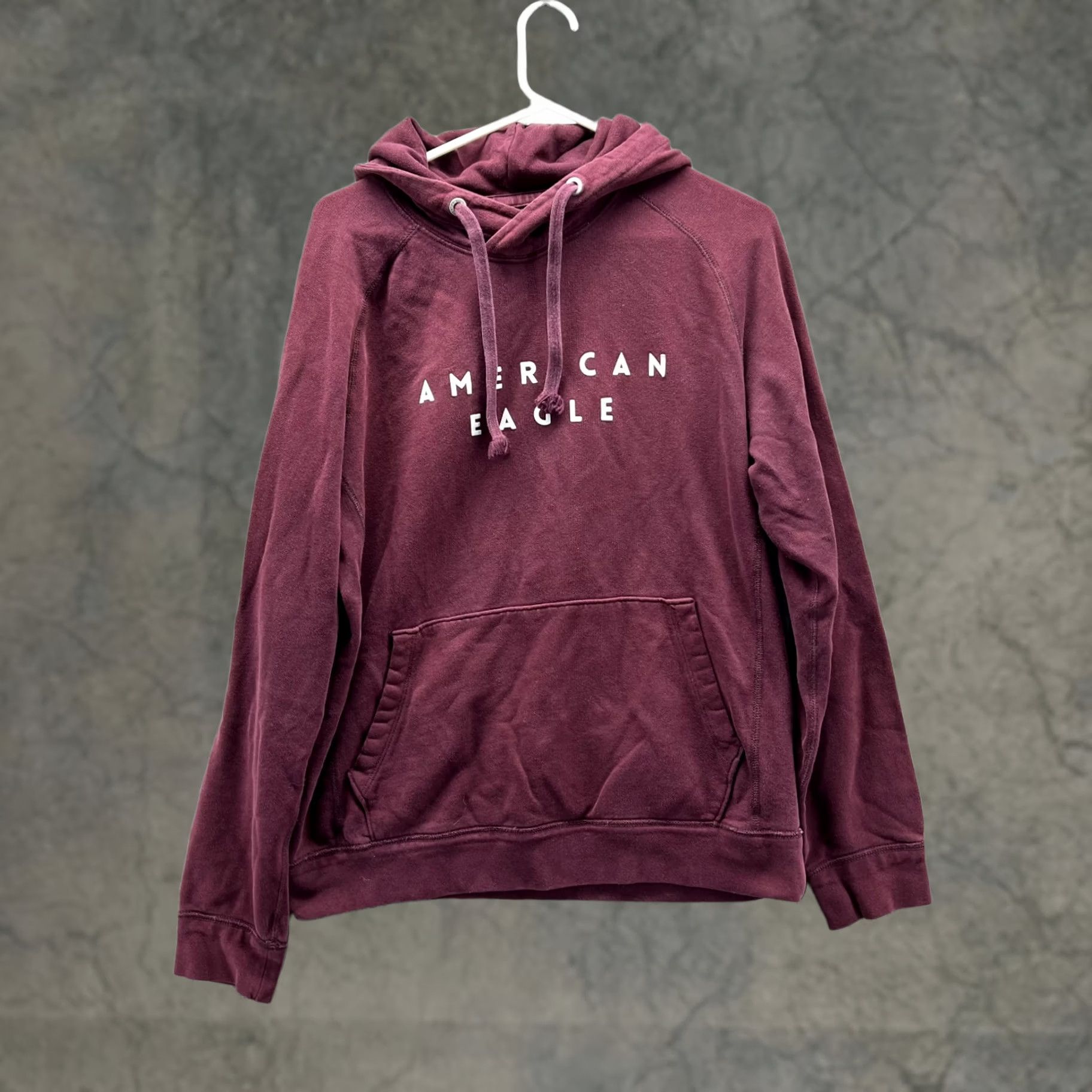 American Eagle Outfitters American Eagle Sweater Hoodie Pullover Fleece Knit Mens Medium Burgundy Red Cotton Sweatshirt Jacket Size US M / EU 48-50 / 2 - 1 Thumbnail