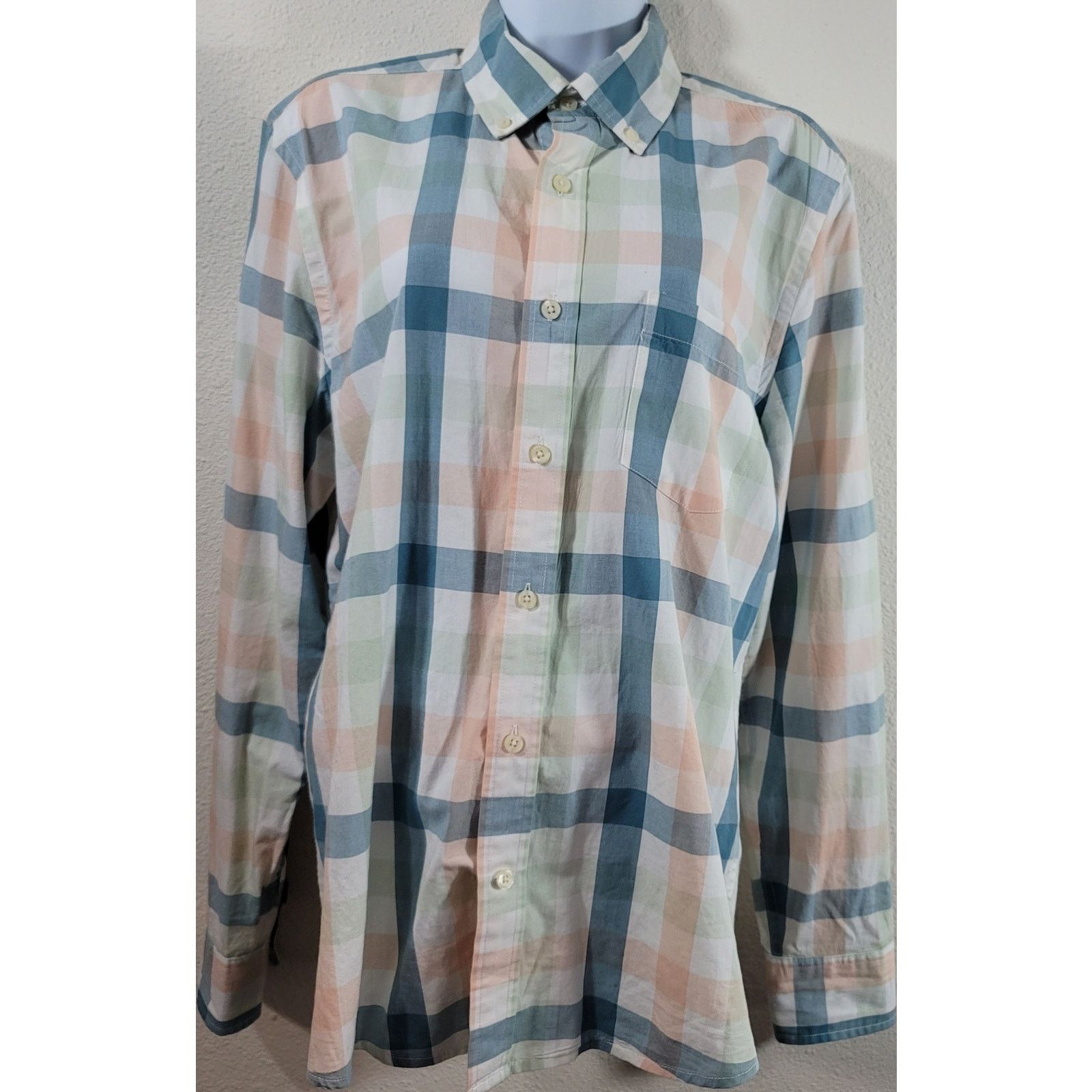 Other Peyton & Parker Blue Pink Check Button Up Top Medium Size M / US 6-8 / IT 42-44 - 1 Thumbnail
