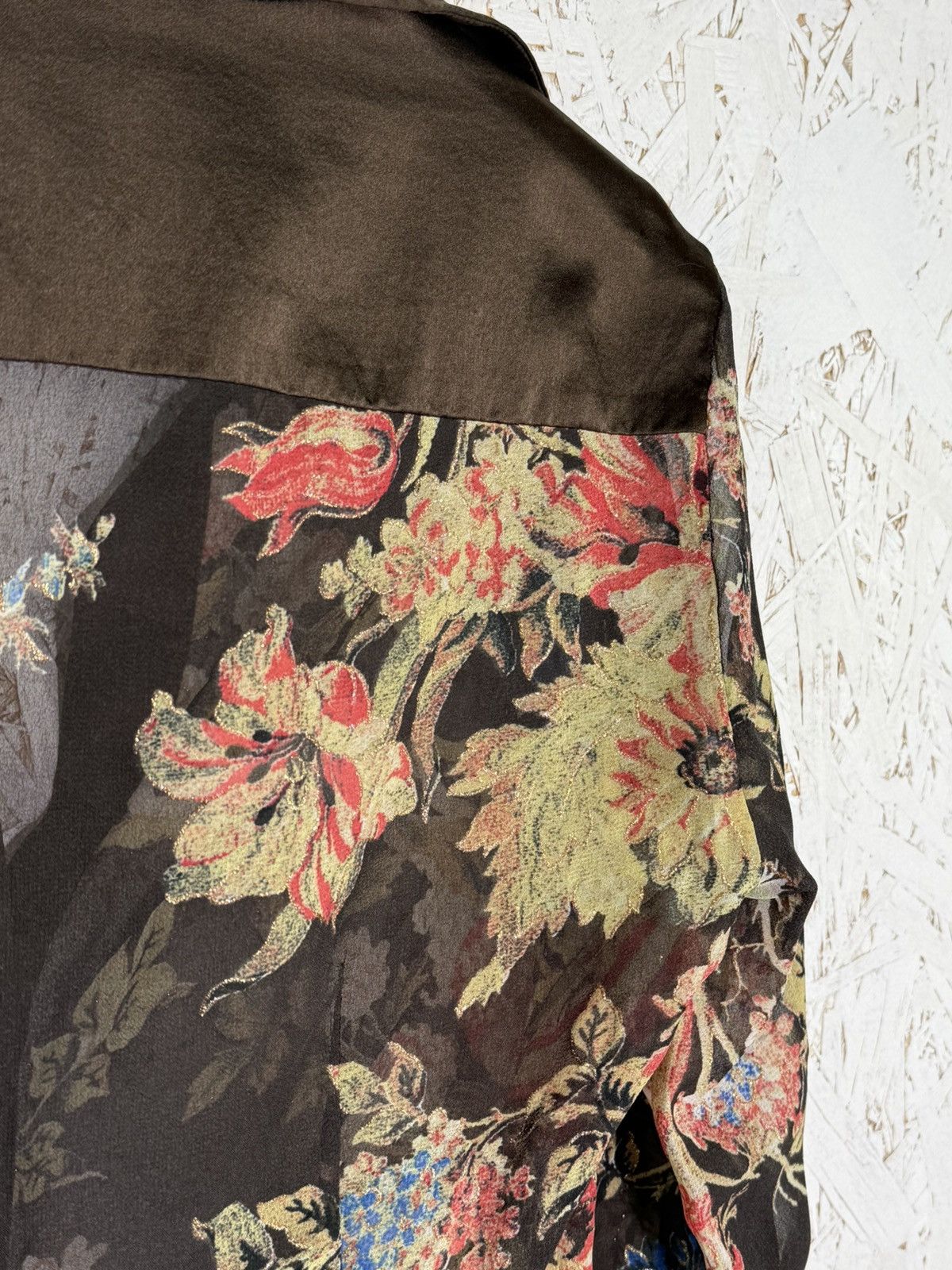 Just Cavalli Vintage Just Cavalli Floral Semi Sheer Silk Blouse Size 40 Size S / US 4 / IT 40 - 8 Thumbnail