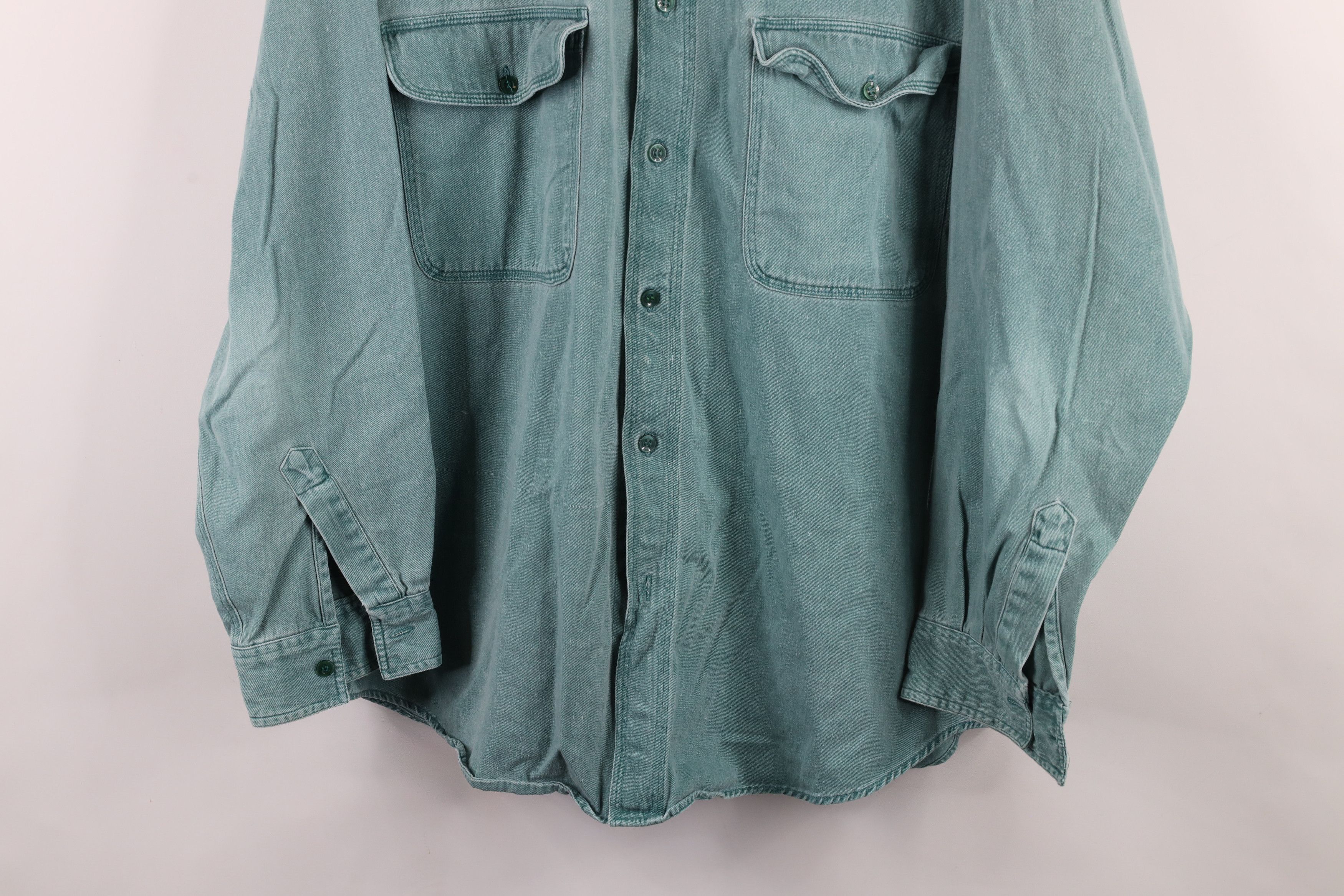 Vintage Vintage 90s Streetwear Denim Jean Button Down Shirt Size US L / EU 52-54 / 3 - 3 Thumbnail