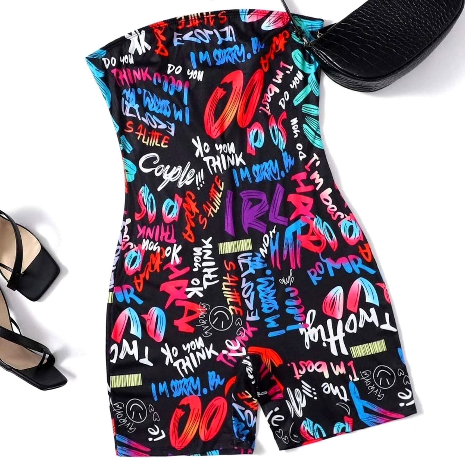 Other Coolane Letter Graphic Tube Romper size 12 Size 34" / US 12 / IT 48 - 2 Thumbnail