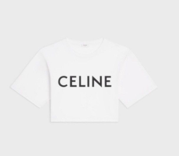 Celine Cropped Celine T-Shirt in cotton Jersey Size L / US 10 / IT 46 - 3 Thumbnail