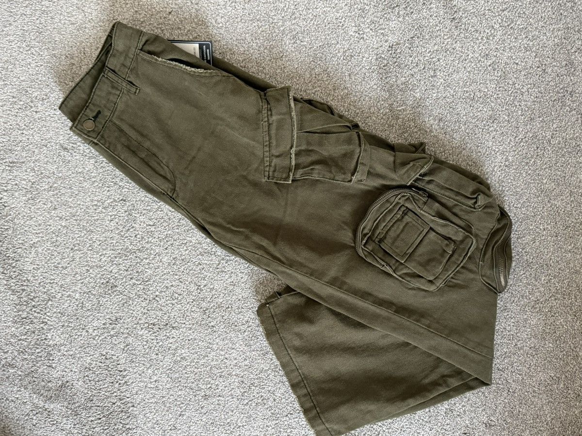 Prps PRPS Multi Pocket Cargo Pants Army Green Tactical Wide Size US 28 / EU 44 - 3 Thumbnail
