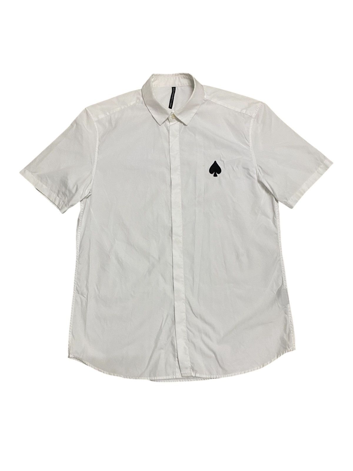Japanese Brand × Neil Barrett × Vintage Vintage Black Barrett Spade Neil Barrett White Shirt Size US L / EU 52-54 / 3 - 1 Thumbnail