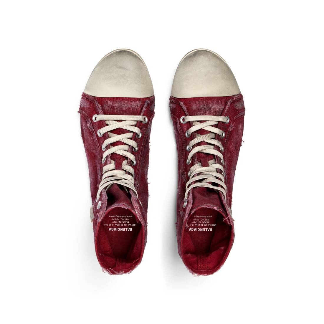Balenciaga o1srvl11e0825 Paris Ultra Flat High Top Sneakers in Red Size US 11 / EU 44 - 6 Thumbnail