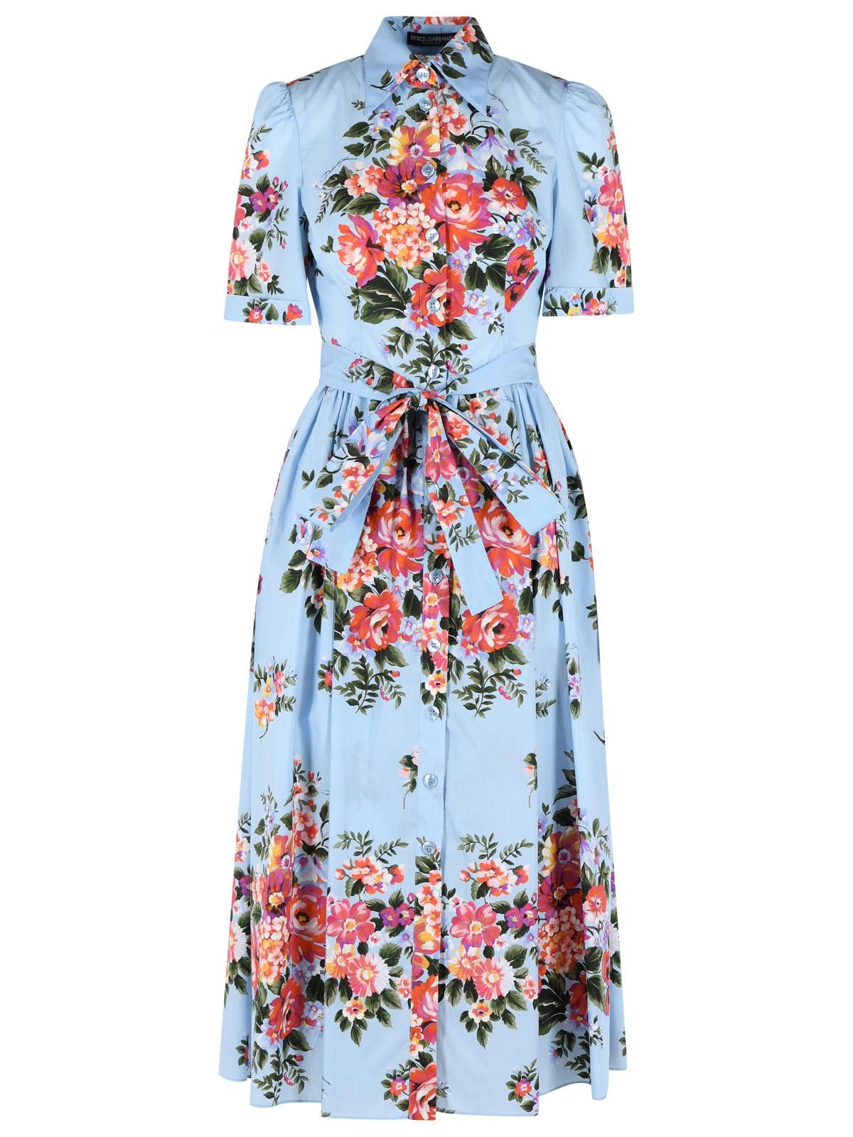 Dolce & Gabbana DOLCE & GABBANA Light Blue Cotton Dress Size XS / US 0-2 / IT 36-38 - 1 Thumbnail
