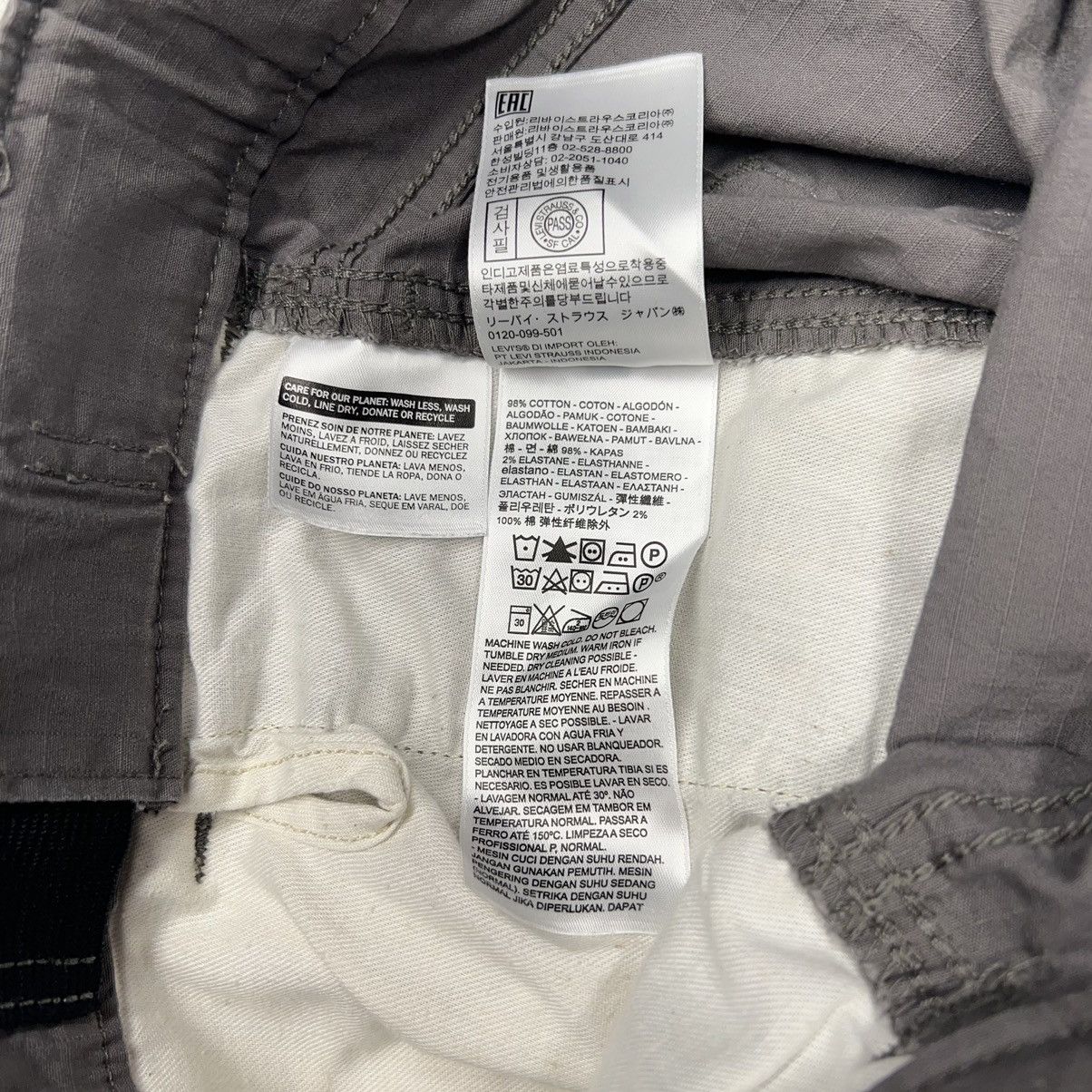 Levi's Levis Cargo Pants Grey Ripstop Straight Tactical Y2K Size US 29 - 11 Thumbnail