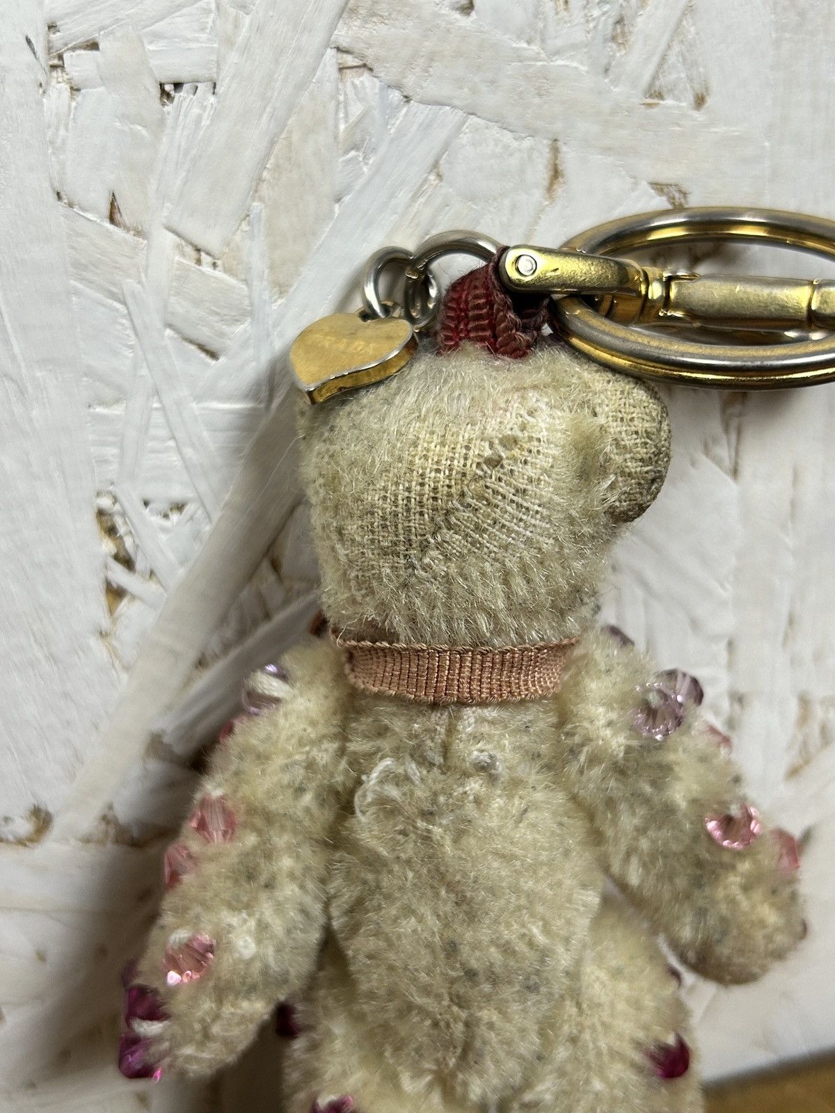 Prada Vintage Prada Heart Love Bag Charm Bear Key Holder Beige Size ONE SIZE - 5 Thumbnail