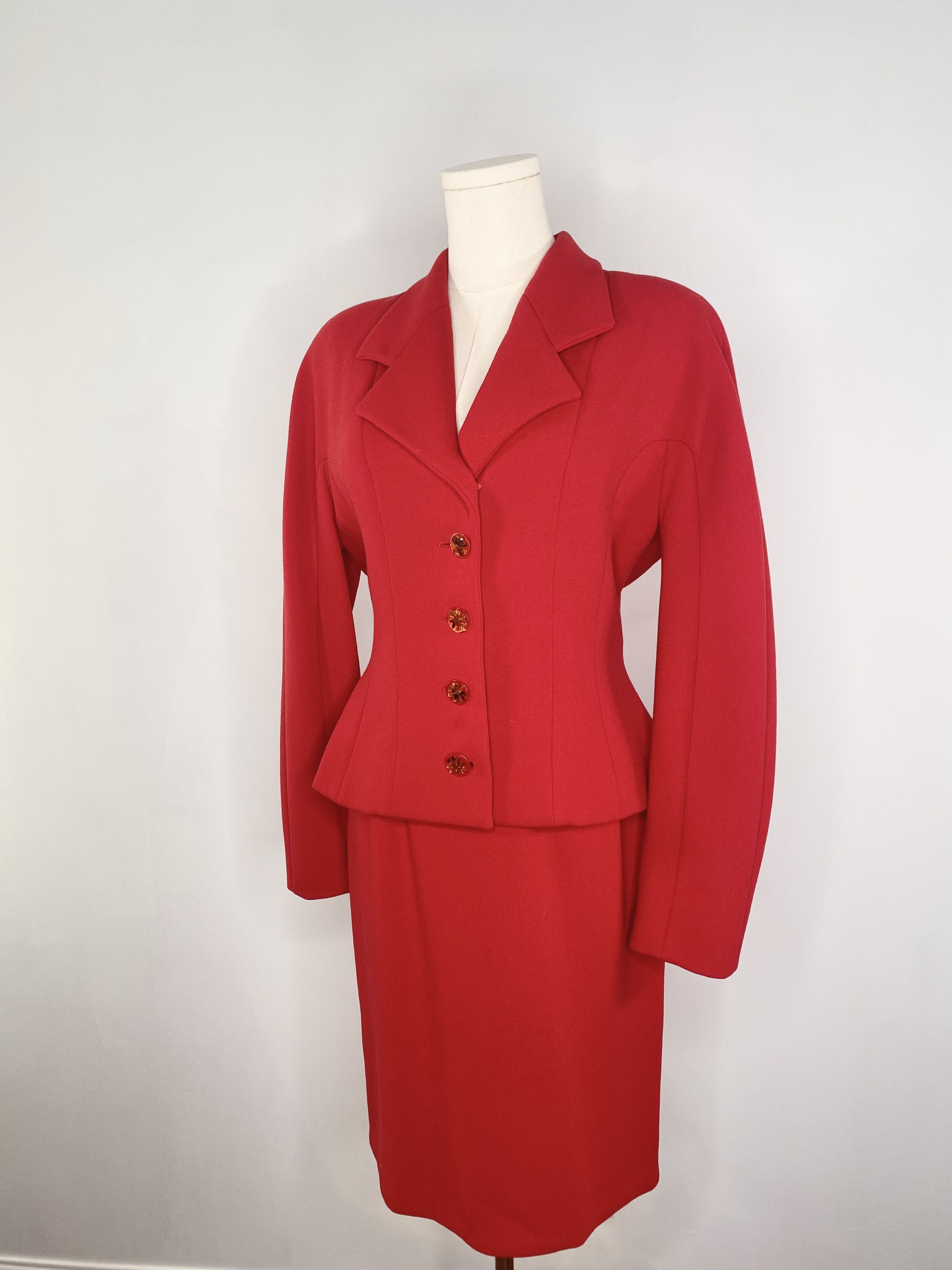 Chloe Vintage Archival Chloe - Red 2-Piece Skirt Designer Suit Size ONE SIZE - 4 Thumbnail