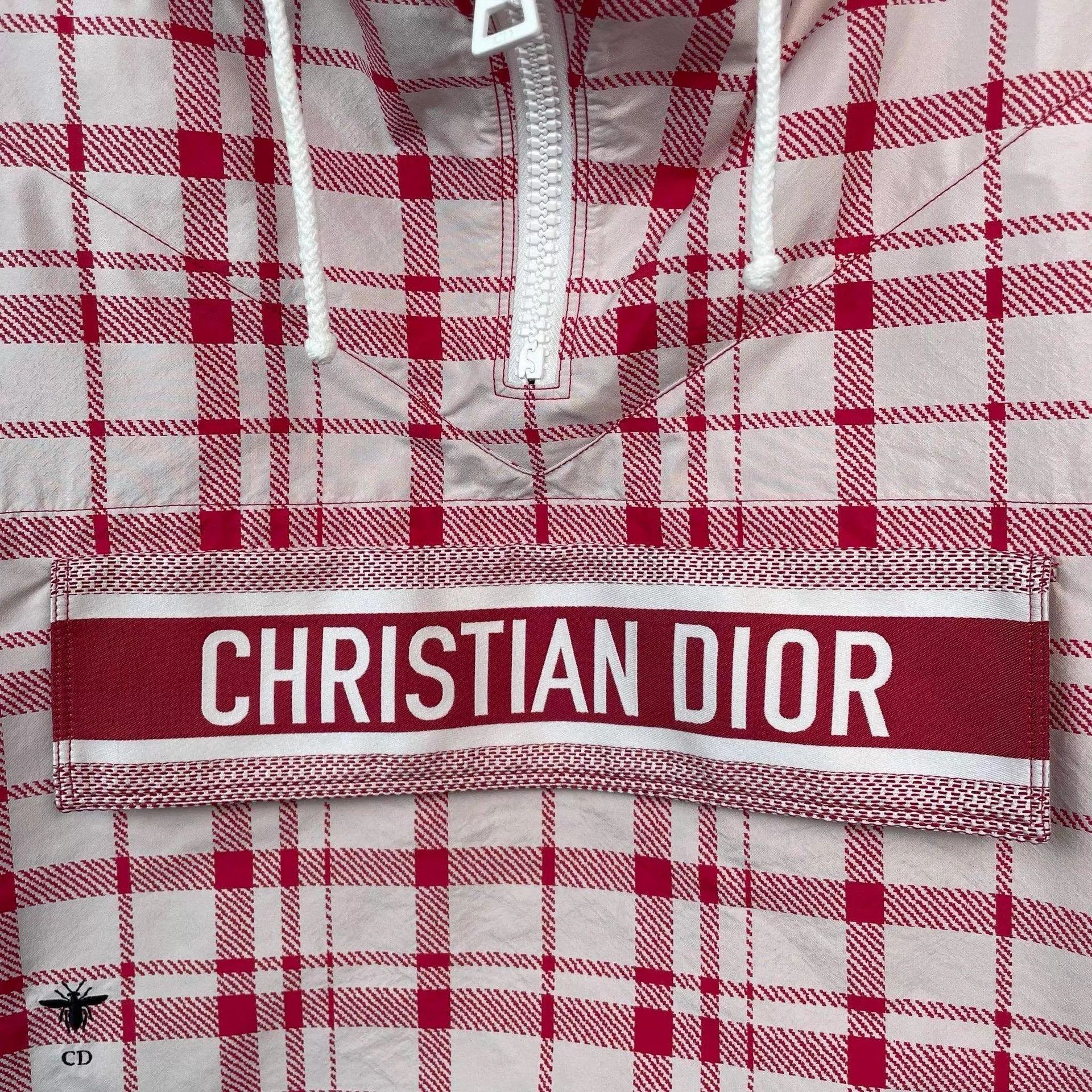 Dior Dior Red Gingham Logo Hooded Jacket XS Size XS / US 0-2 / IT 36-38 - 7 Thumbnail
