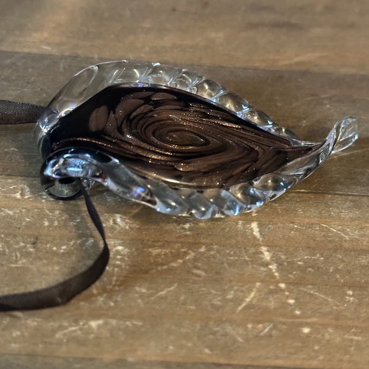 Other Murano glass leaf pendant ribbon necklace Size ONE SIZE - 4 Thumbnail