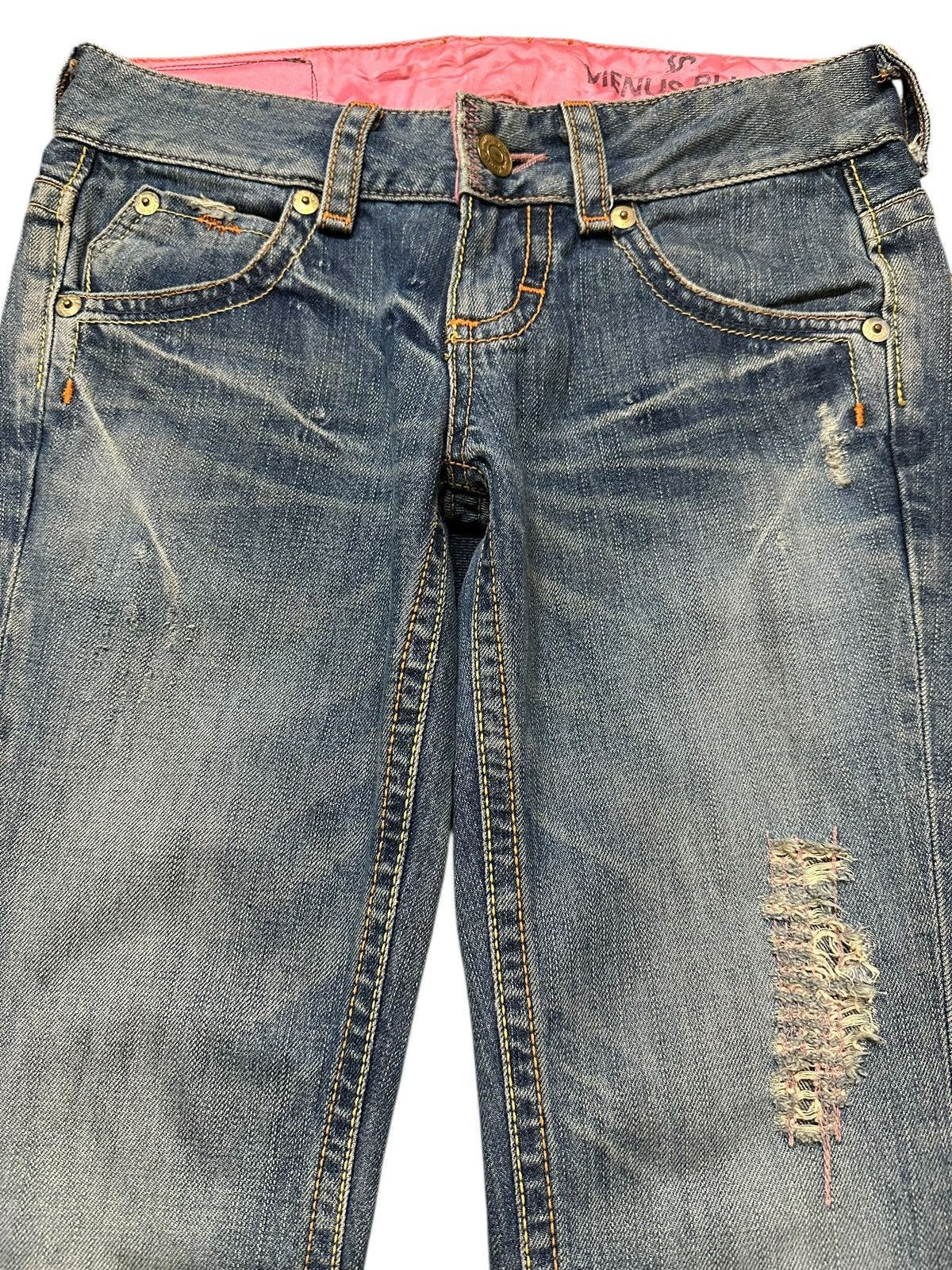 Edwin Vintage Japan Edwin Faded Wash Distress Wide Leg Flare Jeans Size 29" - 3 Thumbnail