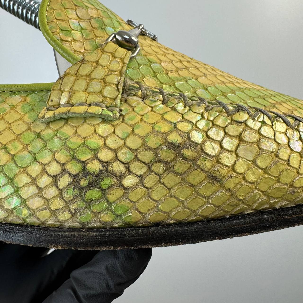 Escada Escada Python Leather Loafers Green Iridescent Women US 9 Size US 9.5 / IT 39.5 - 8 Thumbnail