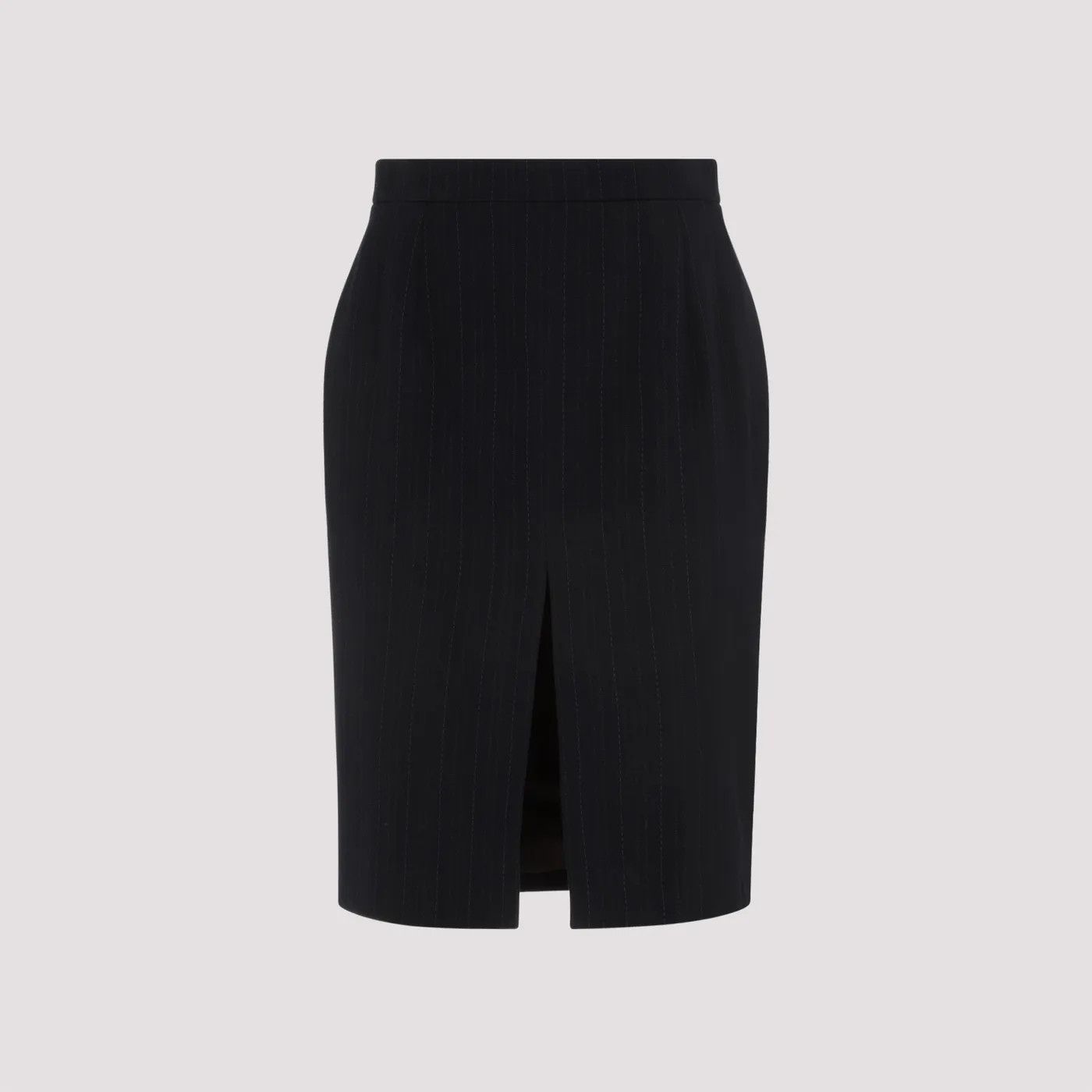 Saint Laurent Paris o1s1wg110924 Pencil Skirt in Wool in Black Size 25" / US 0 / IT 36 - 1 Thumbnail