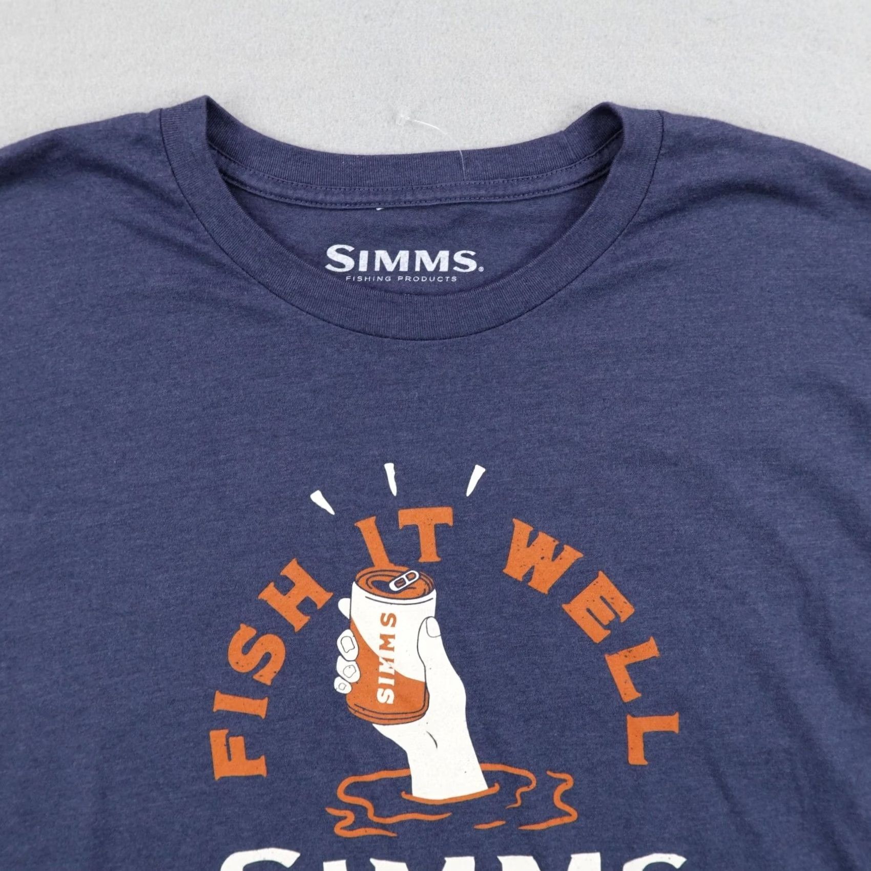 Vintage Simms Mens 2XL Blue Fish It Well Graphic Short Sleeve Fishing Crewneck Tee Shirt Size US XXL / EU 58 / 5 - 2 Thumbnail