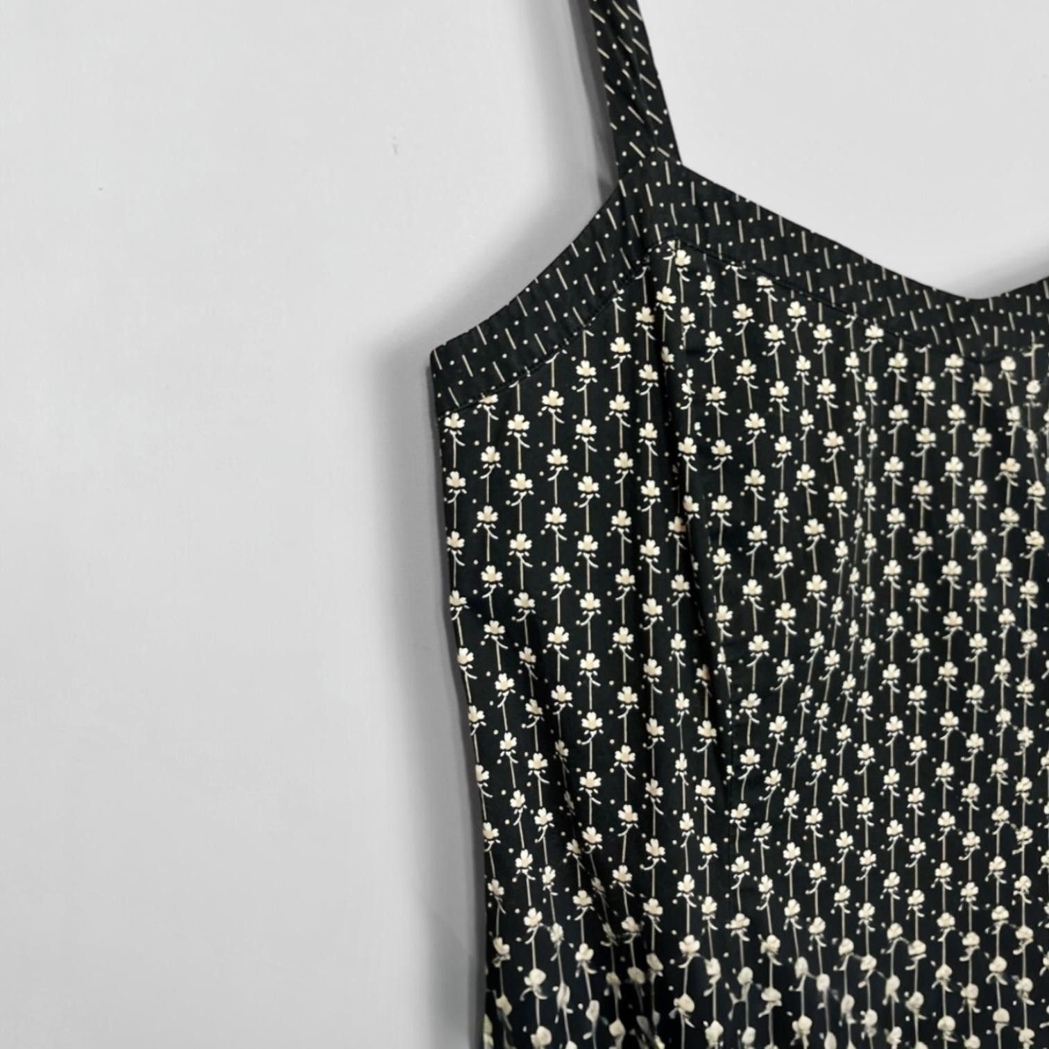 Designer Chic Black Floral Print Slip Dress Size M / US 6-8 / IT 42-44 - 3 Thumbnail