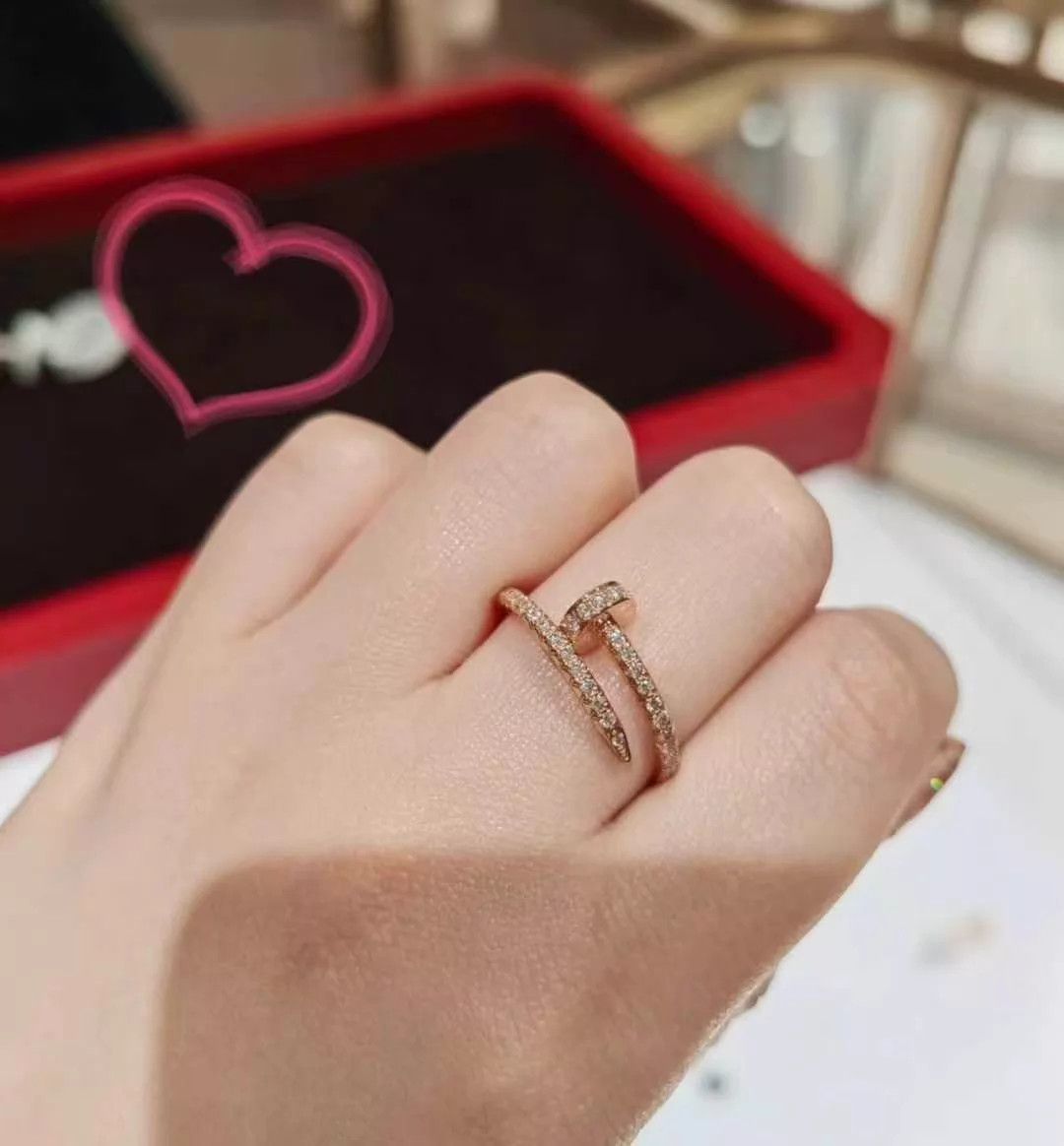Cartier CARTIER Juste Un Clou 18K RG Narrow Pave Nail Ring 99N 48 Size ONE SIZE - 3 Thumbnail