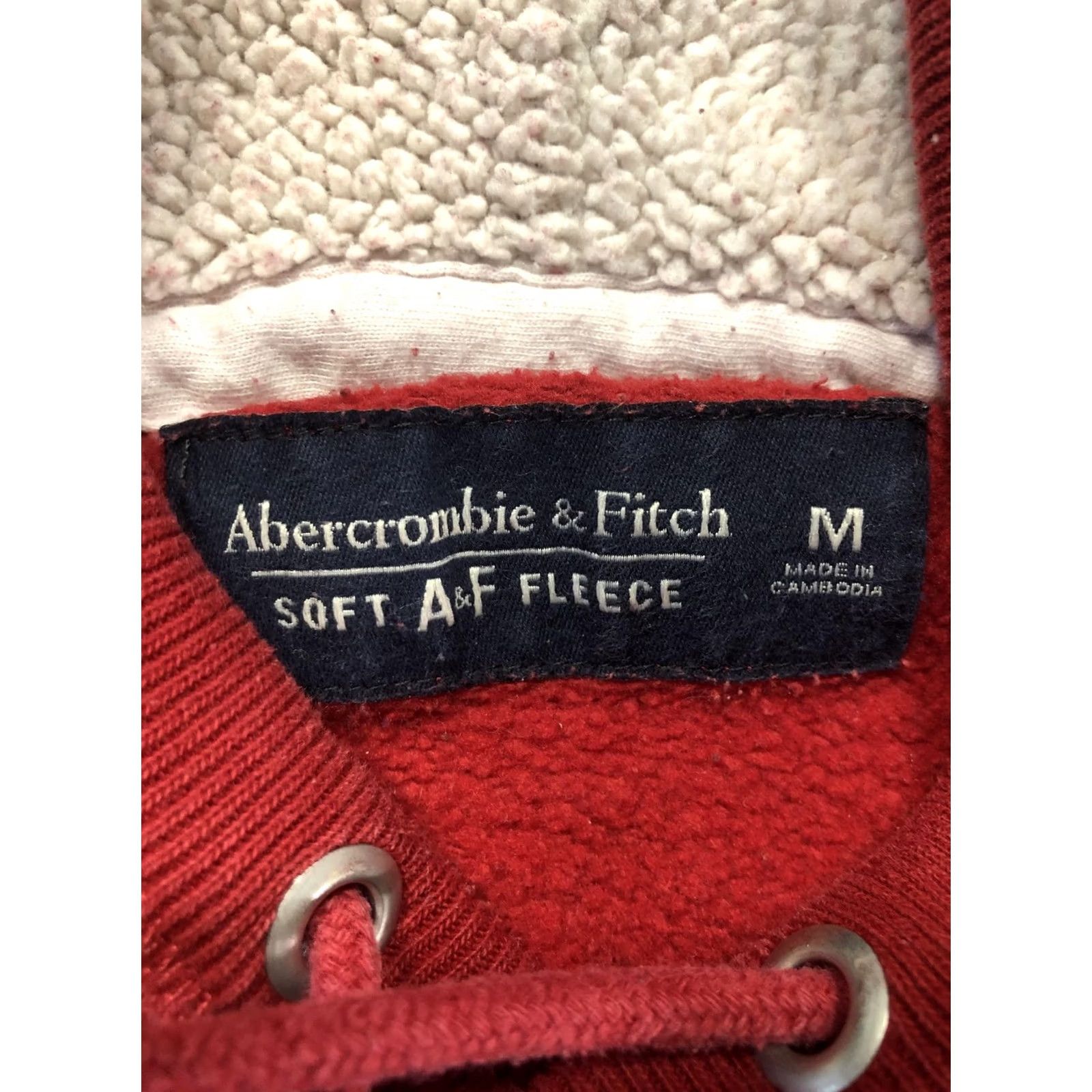 Abercrombie & Fitch Abercrombie & Fitch Hoodie Mens M Red Fleece Pullover Moose Logo Sweatshirt Sweatshirt Size US M / EU 48-50 / 2 - 7 Thumbnail