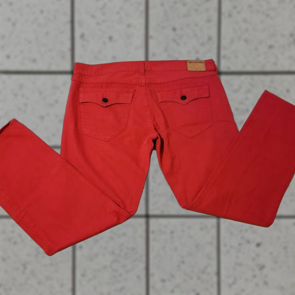 True Religion Mens True Religion Jeans 40x34 42x34 Red Relaxed Straight Denim Pants Size US 40 / EU 56 - 1 Thumbnail