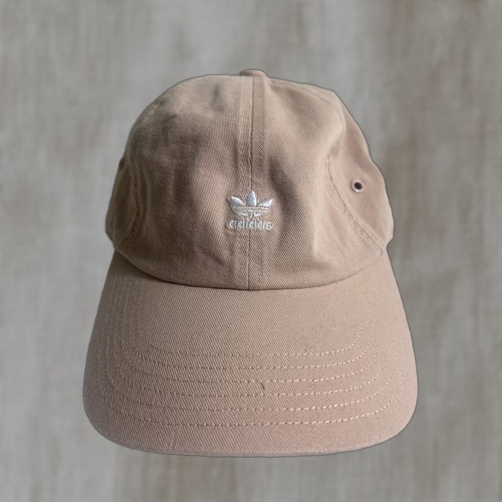 Adidas Adidas Originals Women's Pearl Pink Relaxed Mini Logo Adjustable Baseball Cap | Pink Knit Cotton Adjustable Adults Womens Cap Size ONE SIZE - 1 Thumbnail