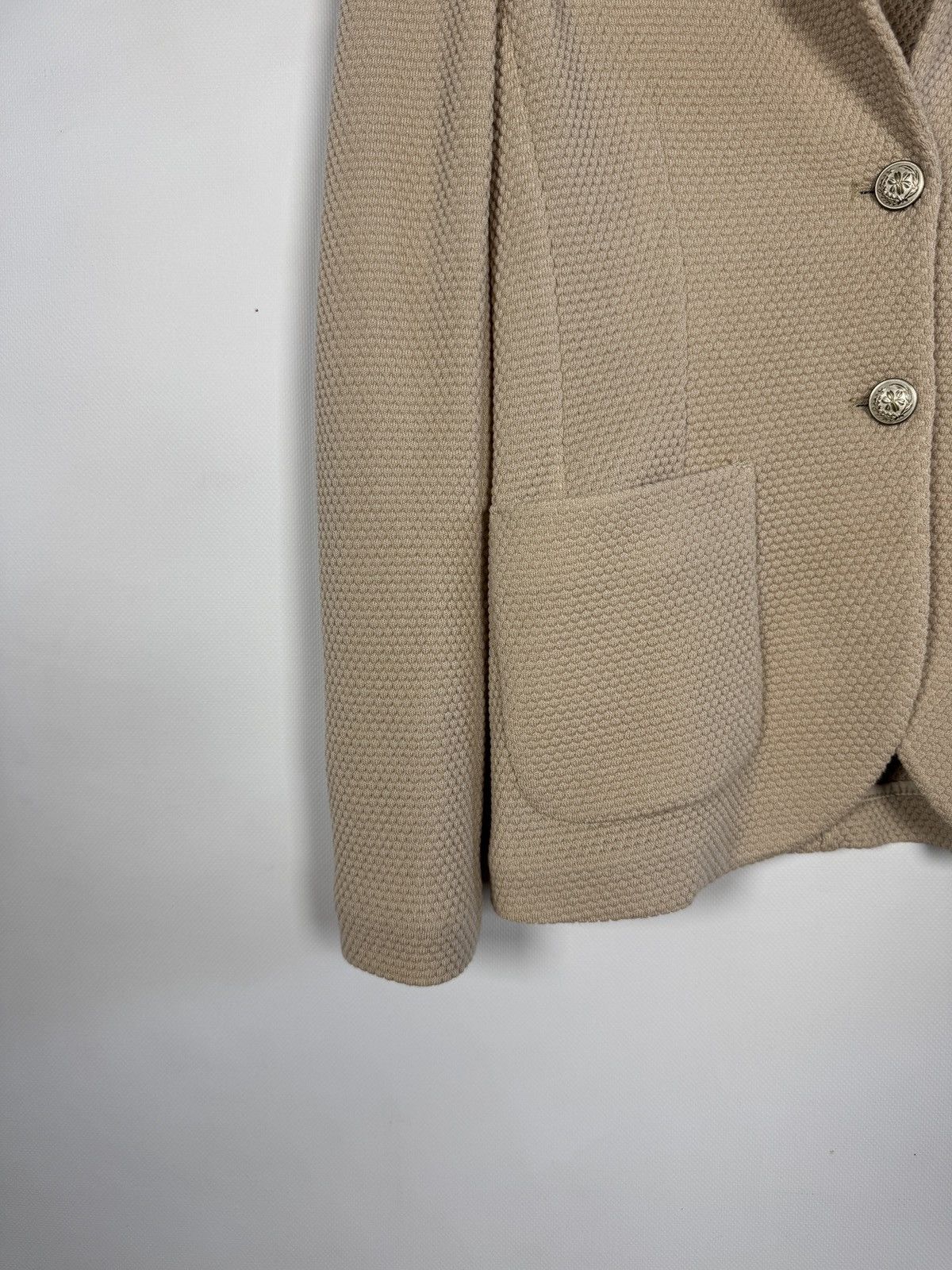 Circolo 1901 Circolo 1901 Blazer Virgil Wool Beige Textured Knit Jacket Size S / US 4 / IT 40 - 4 Thumbnail